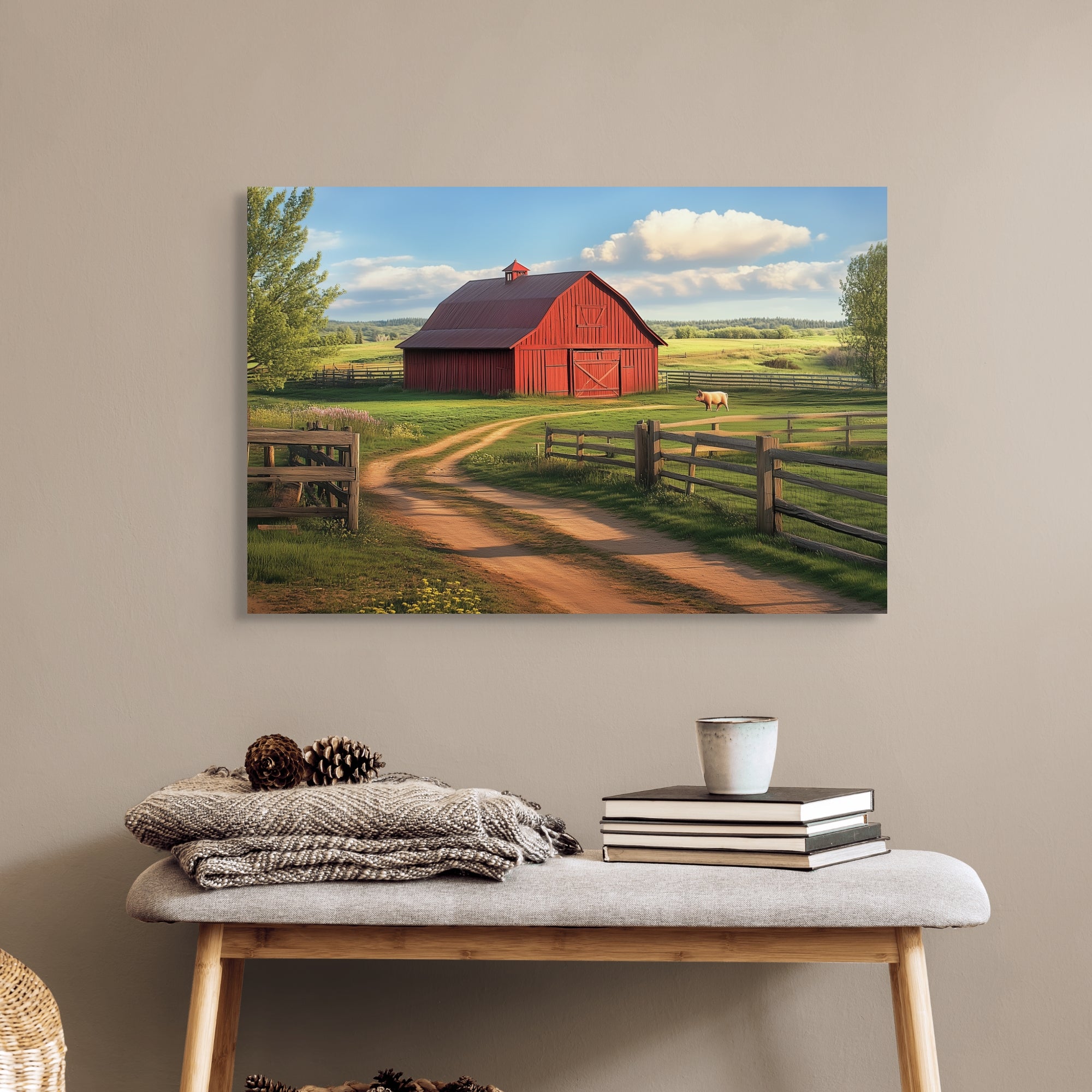 D0252-country-charm-hand-painted-wall-art-hallway-room-image