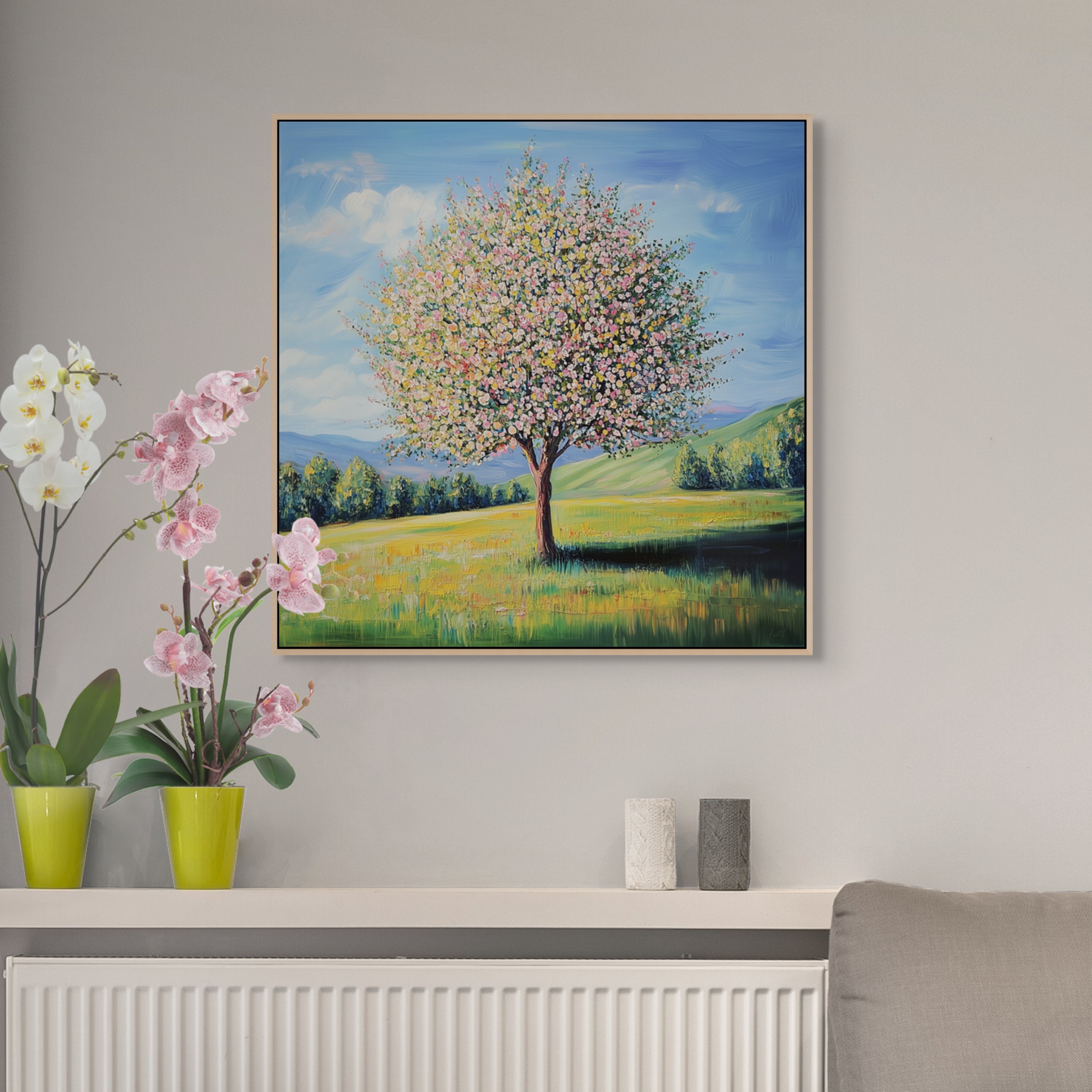D0256-spring-radiance-hand-painted-wall-art-hallway-room-image