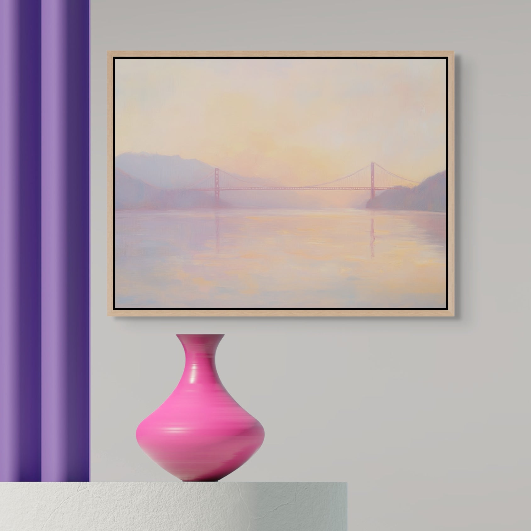 D0267-golden-horizon-hand-painted-wall-art-hallway-room-image