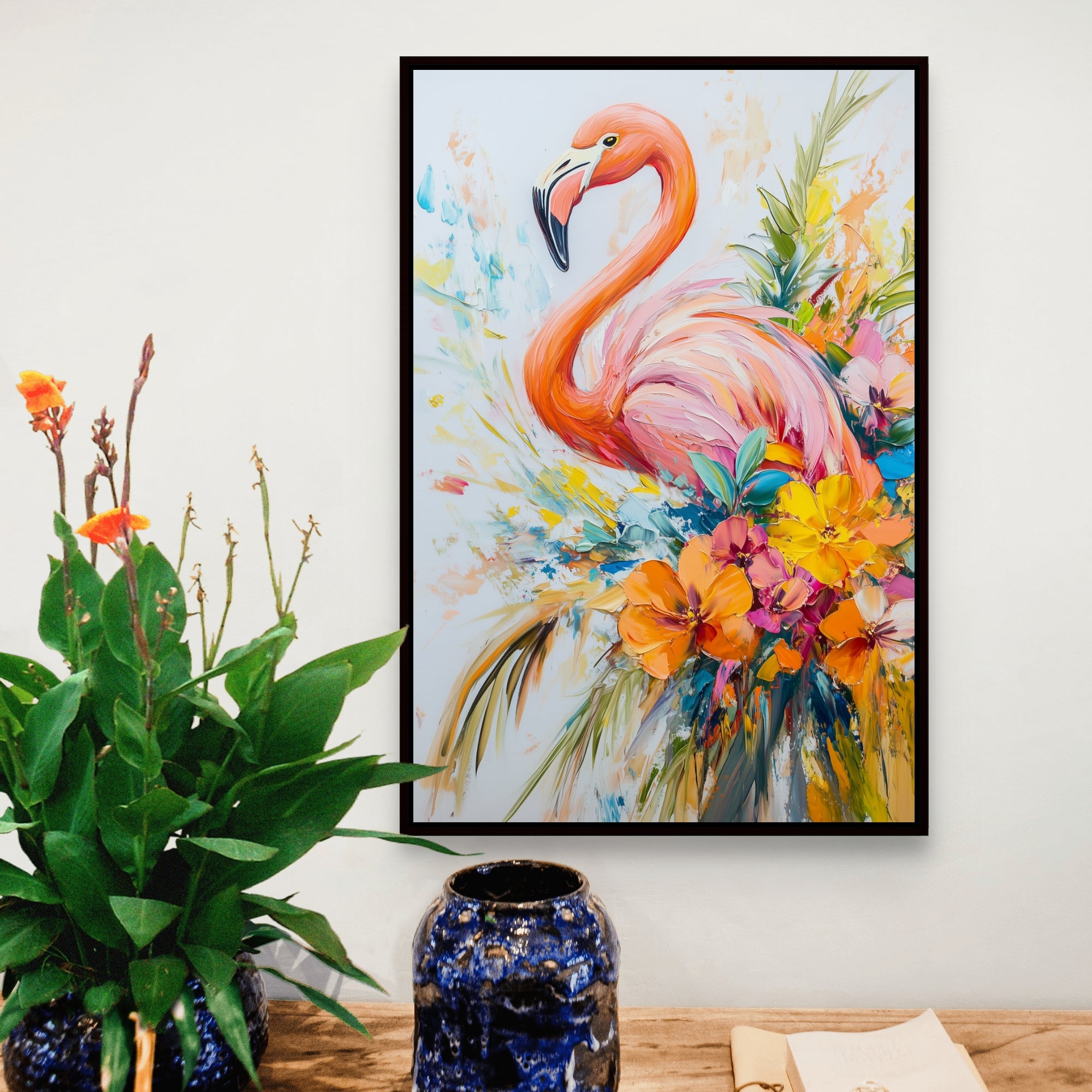 D0278-graceful-garden-hand-painted-wall-art-hallway-room-image-room-f-black