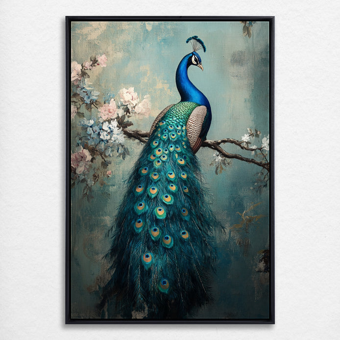 D0280-a-bird-among-feathers-hand-painted-wall-art_4_2x3-vertical-frame-black.psd