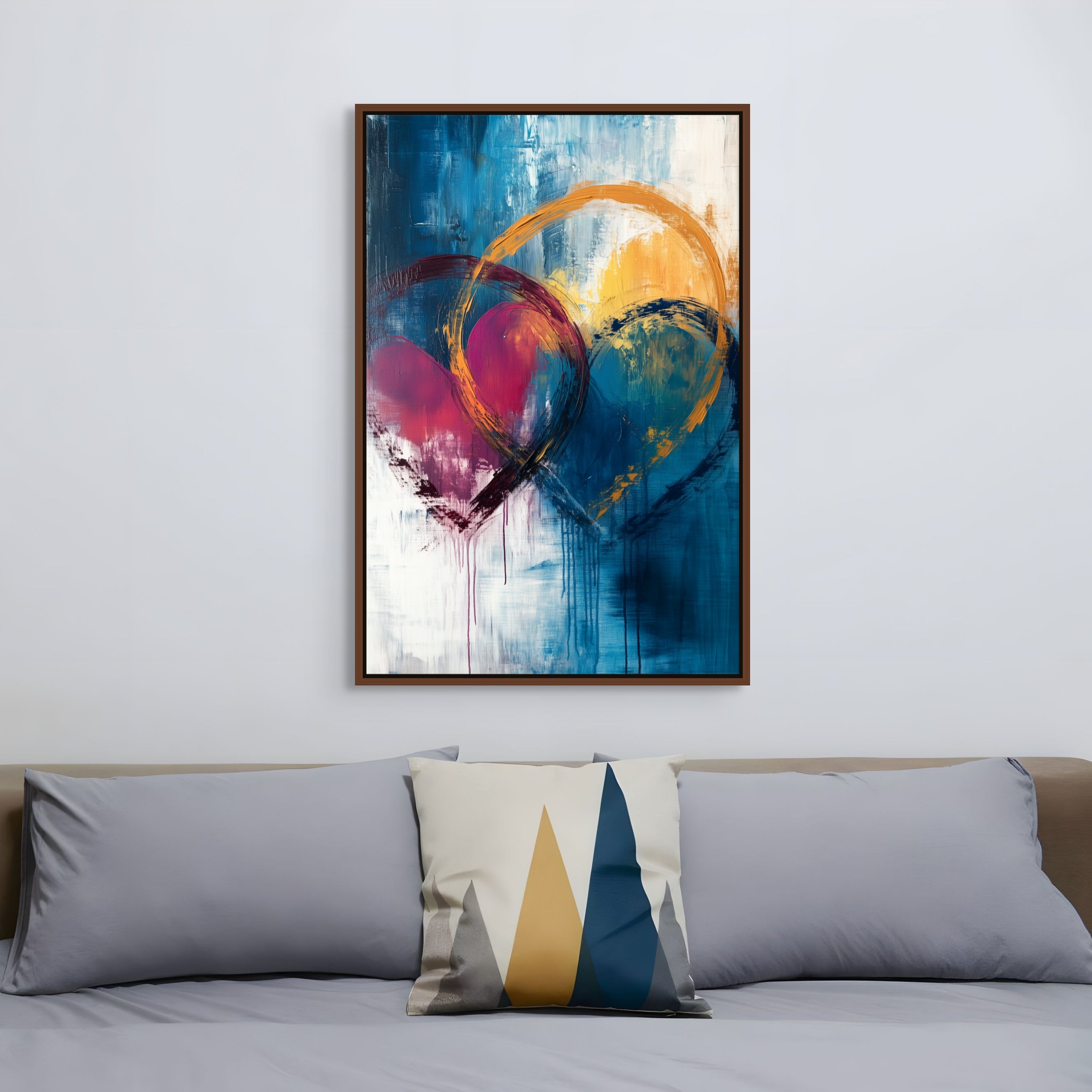 D0282-drops-of-love-hand-painted-wall-art-bed-room-image-room-f-walnut