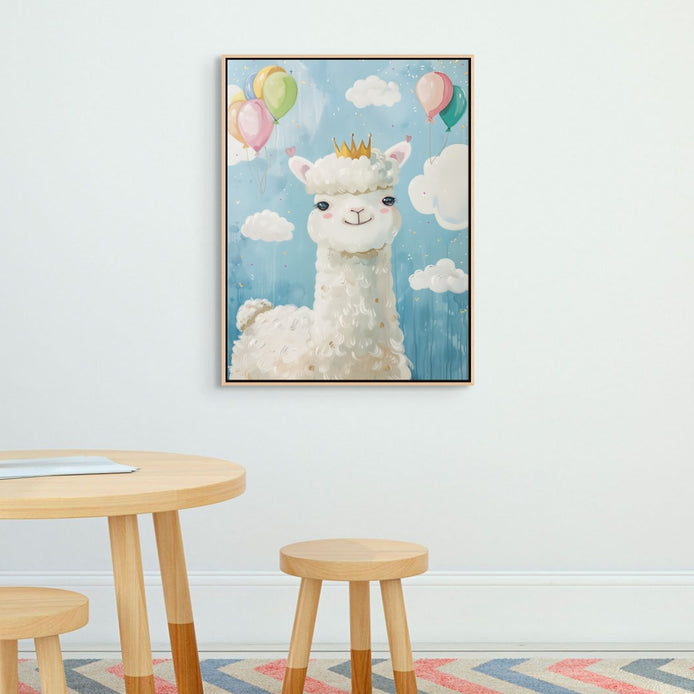 D0302-alpaca-princess-hand-painted-wall-art-b-room-image-room-f-natural