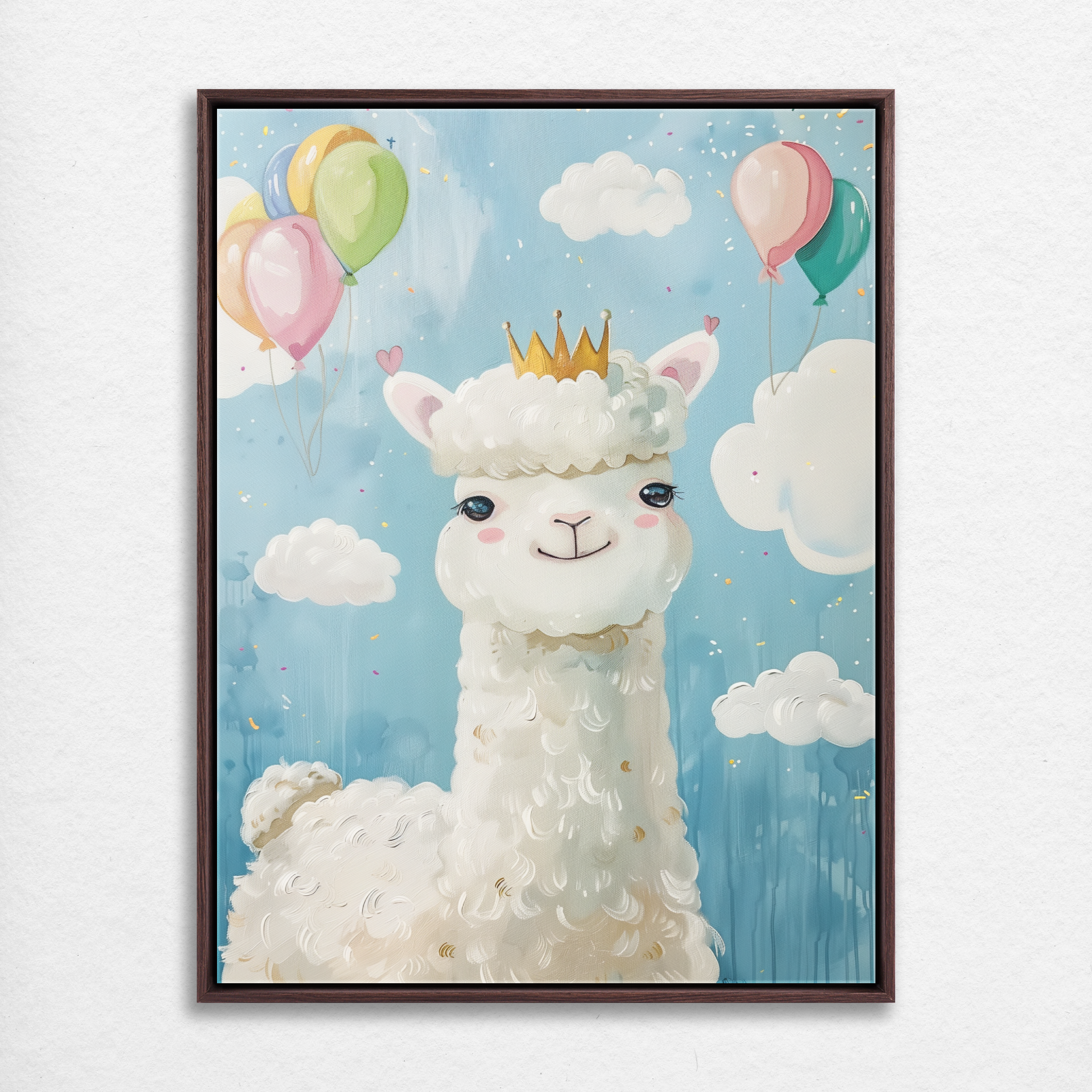 D0302-alpaca-princess-hand-painted-wall-art_16_3x4-vertical-frame-walnut.psd