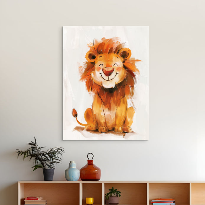 D0304-smile-lion-hand-painted-wall-art-a-room-image-room-f-wrapped
