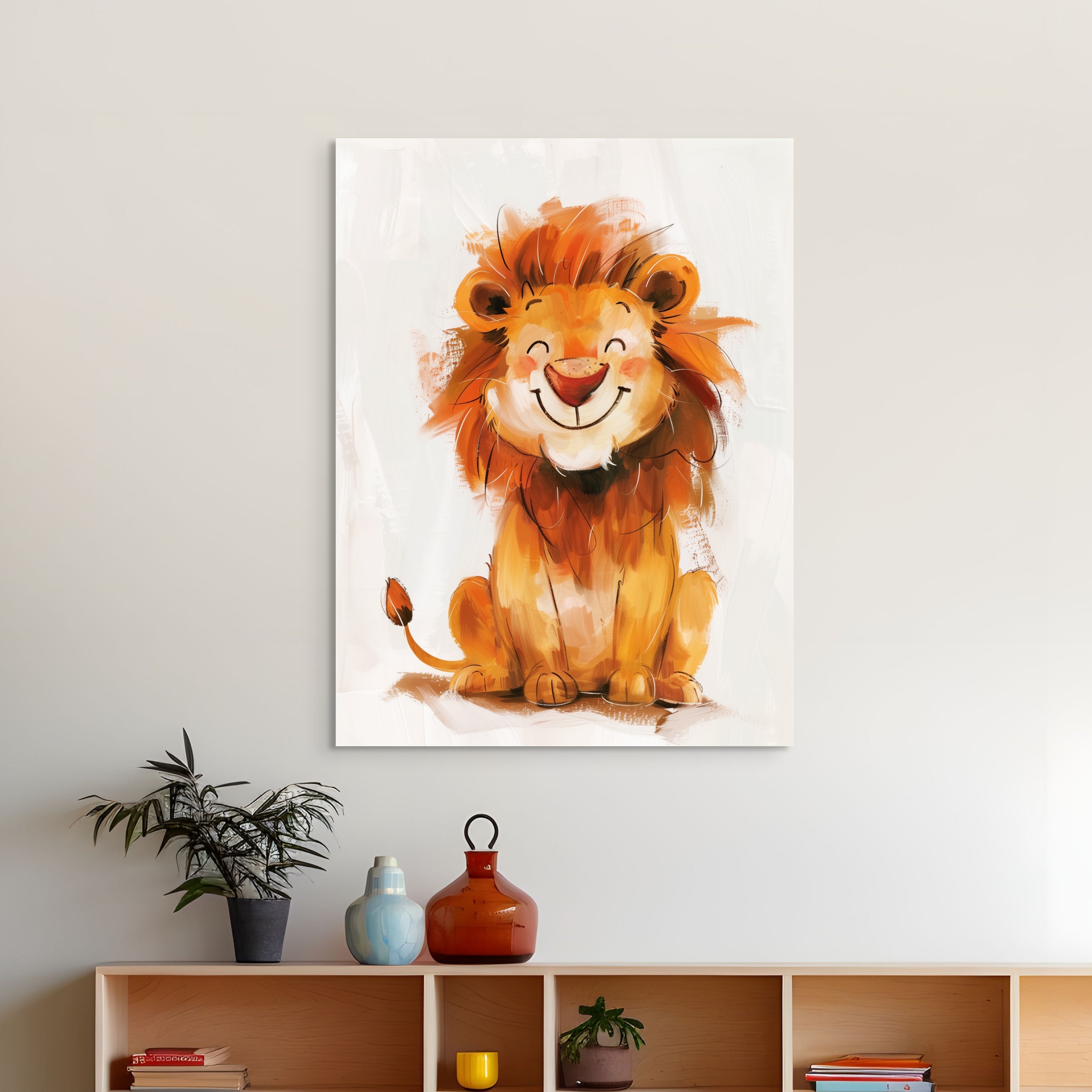 D0304-smile-lion-hand-painted-wall-art-a-room-image-room-f-wrapped