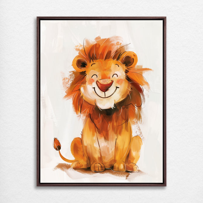 D0304-smile-lion-hand-painted-wall-art_18_3x4-vertical-frame-walnut.psd