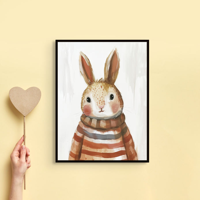 D0305-my-rabbit-friend-hand-painted-wall-art-hallway-room-image-room-f-black