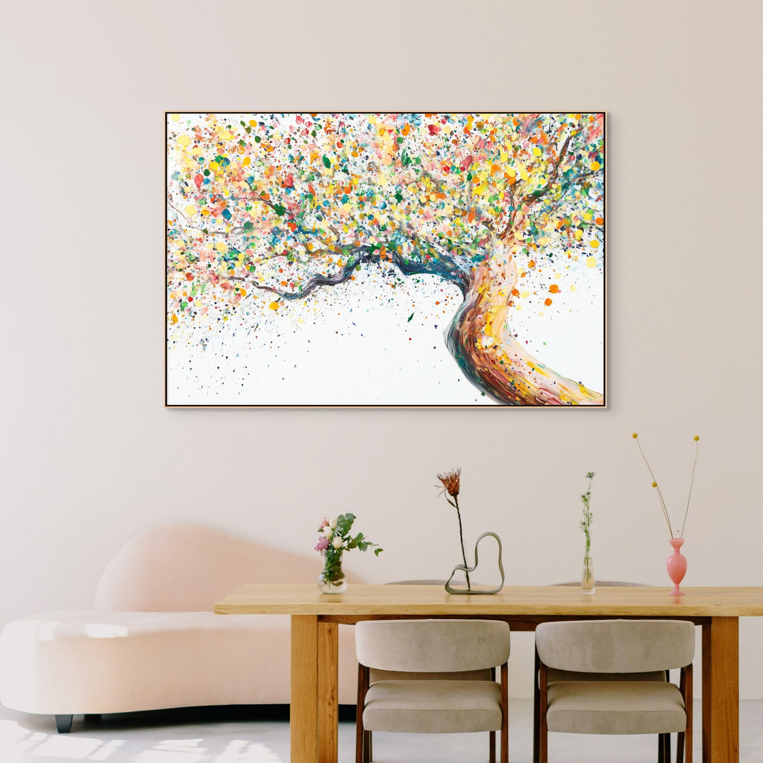 D0308-the-blooming-canopy-hand-painted-wall-art-dining-room-image