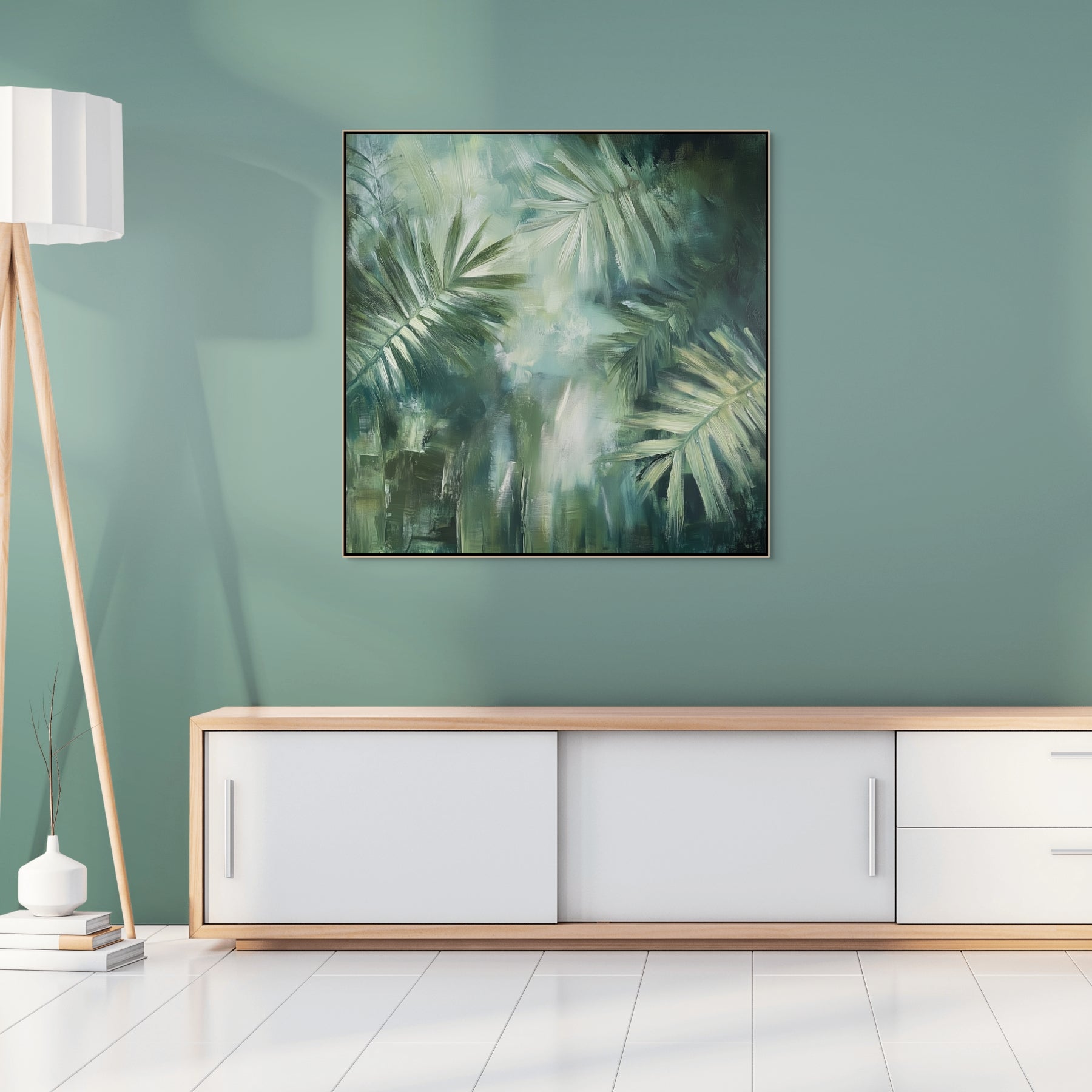D0317-tropical-canopy-hand-painted-wall-art-hallway-room-image