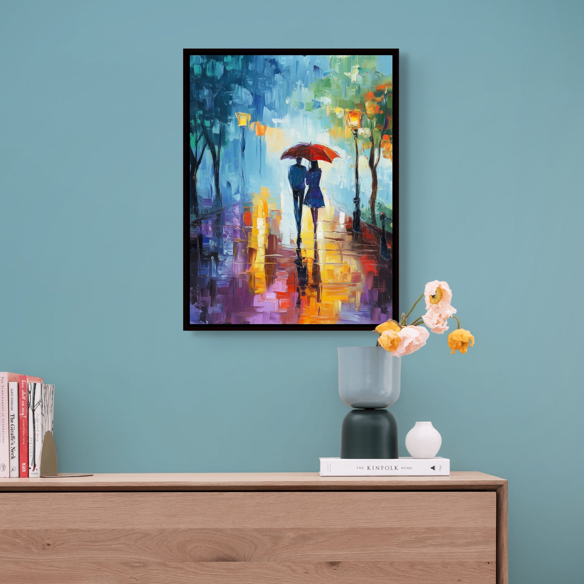 D0333-rainy-romance-hand-painted-wall-art-hallway-room-image