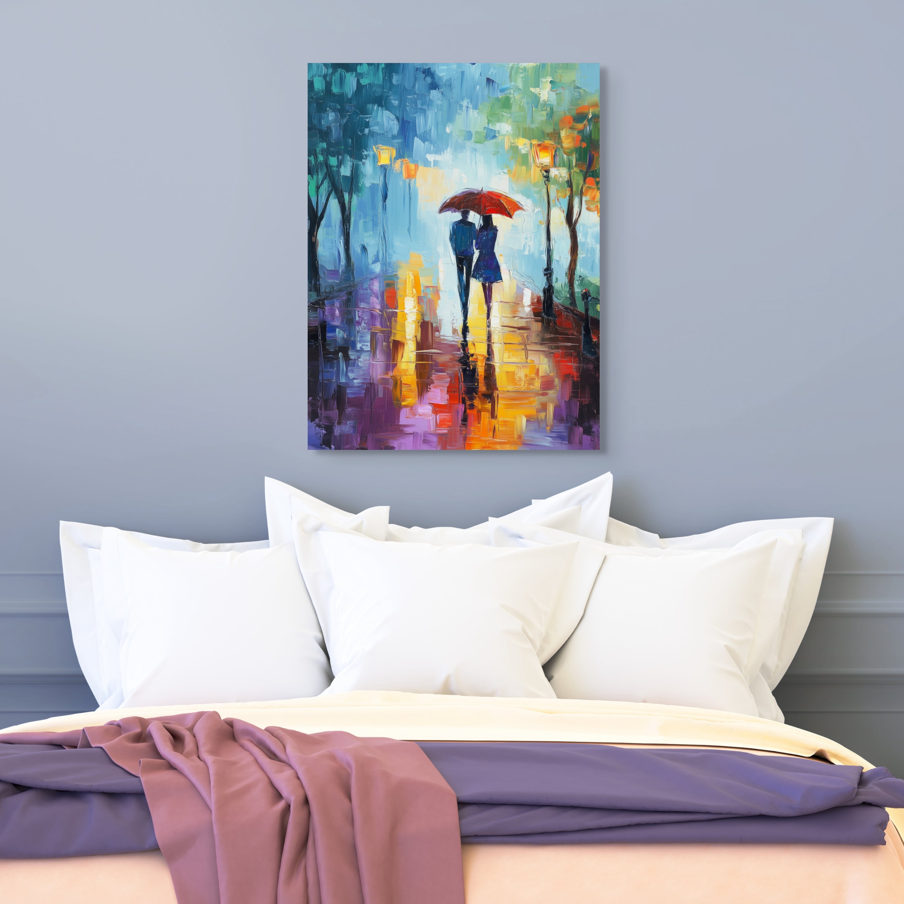 D0333-rainy-romance-hand-painted-wall-art-bed-room-image