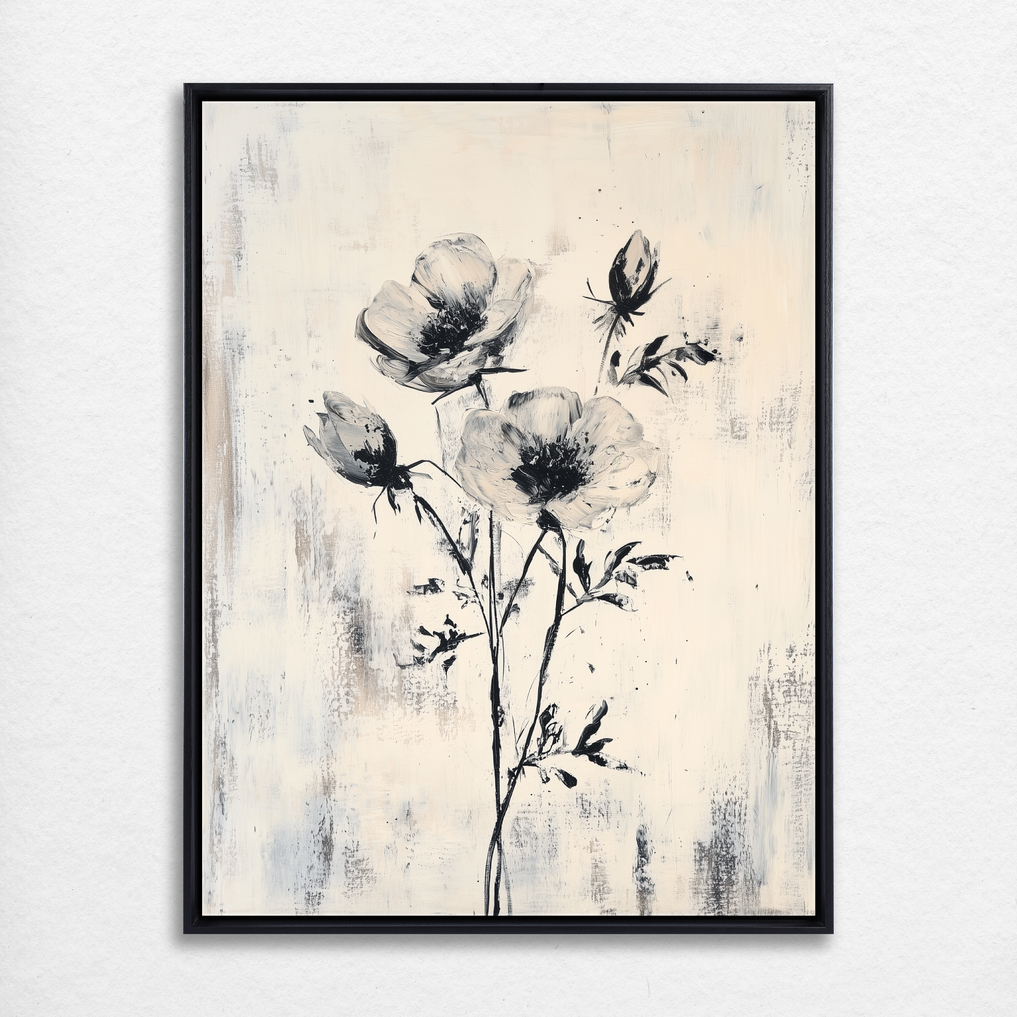 D0334-monochrome-blooms-hand-painted-wall-art_1_3x4-vertical-frame-black.psd_2