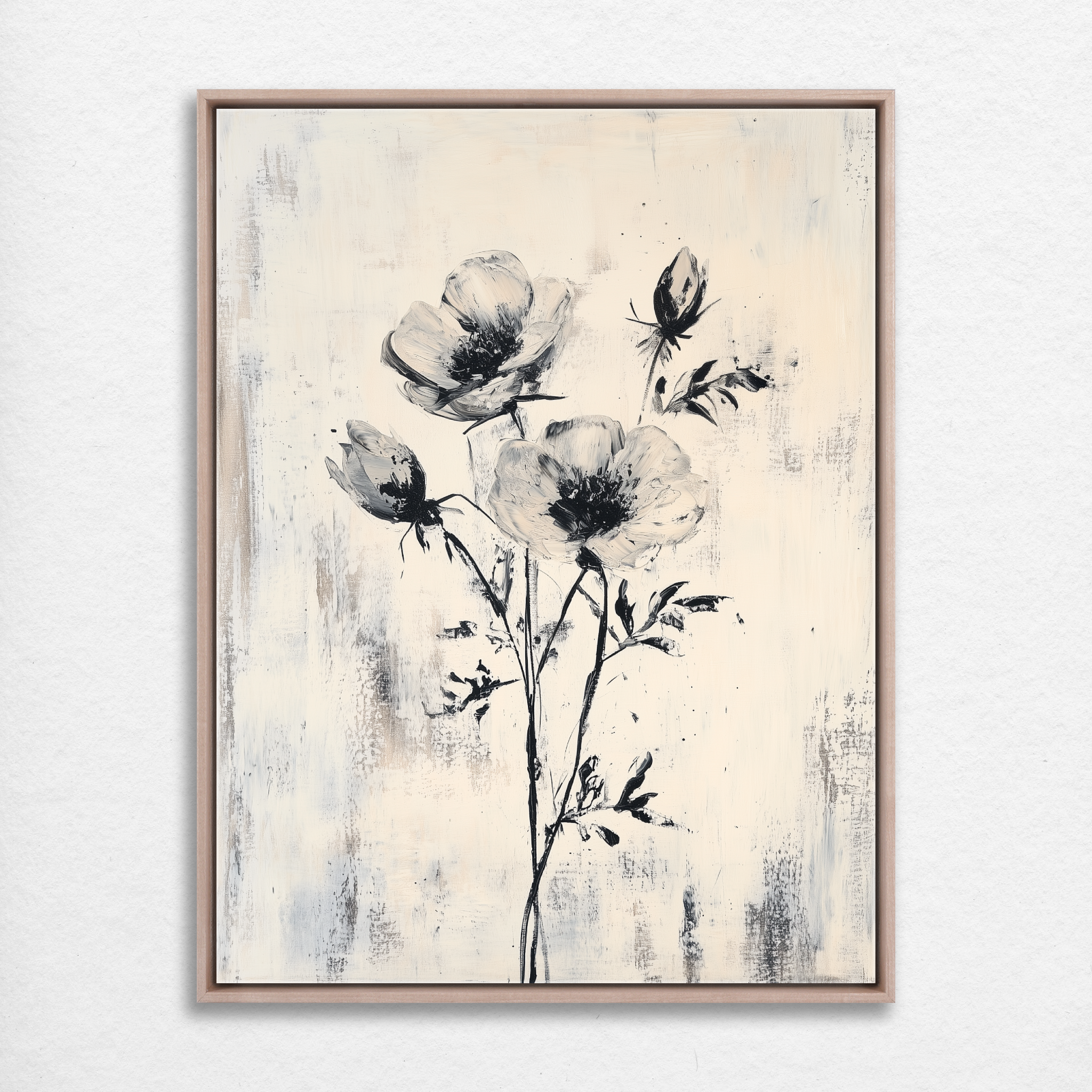 D0334-monochrome-blooms-hand-painted-wall-art_1_3x4-vertical-frame-natural.psd_1