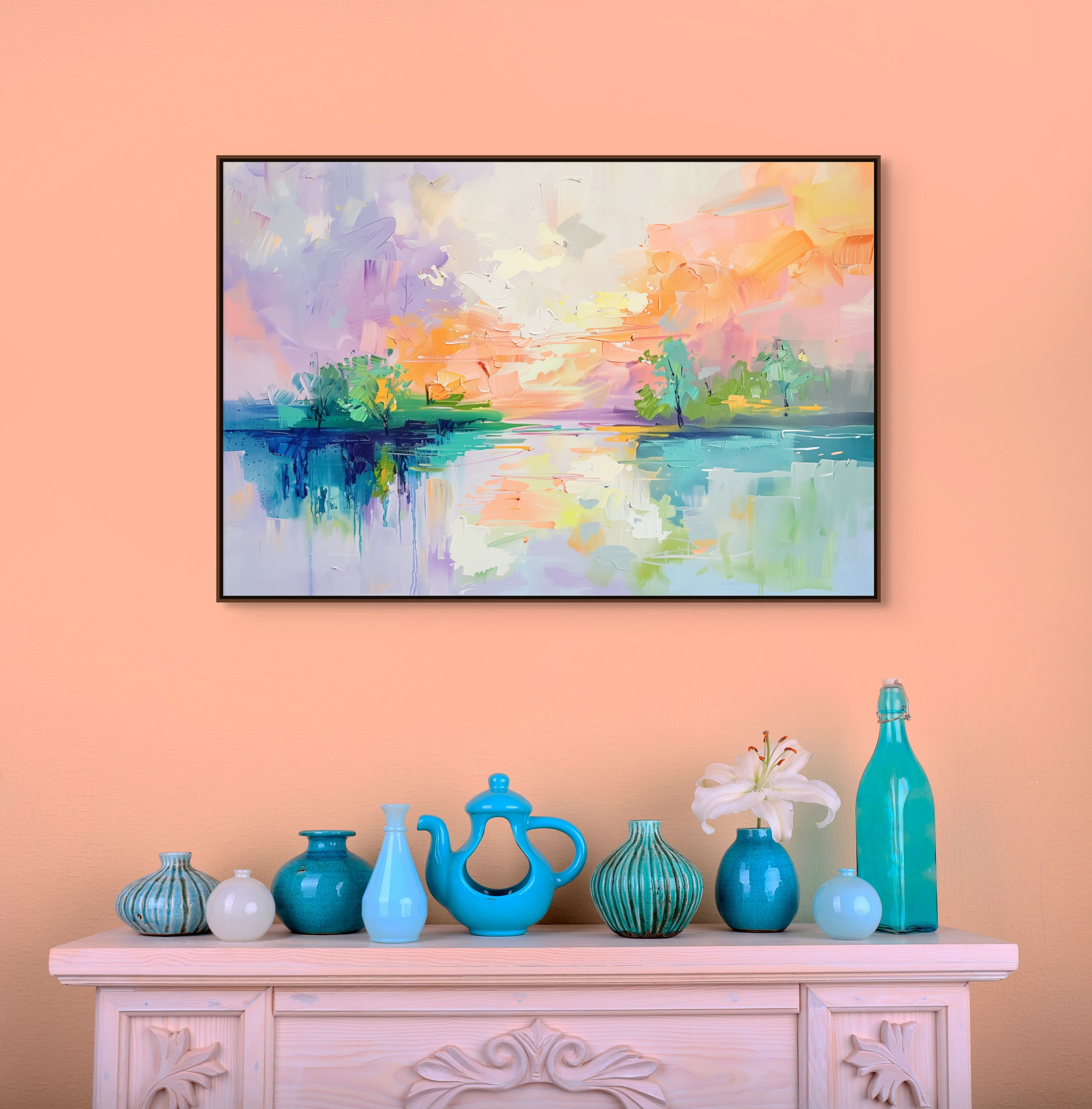 D0341-pastel-paradise-hand-painted-wall-art-hallway-room-image-room-f-walnut