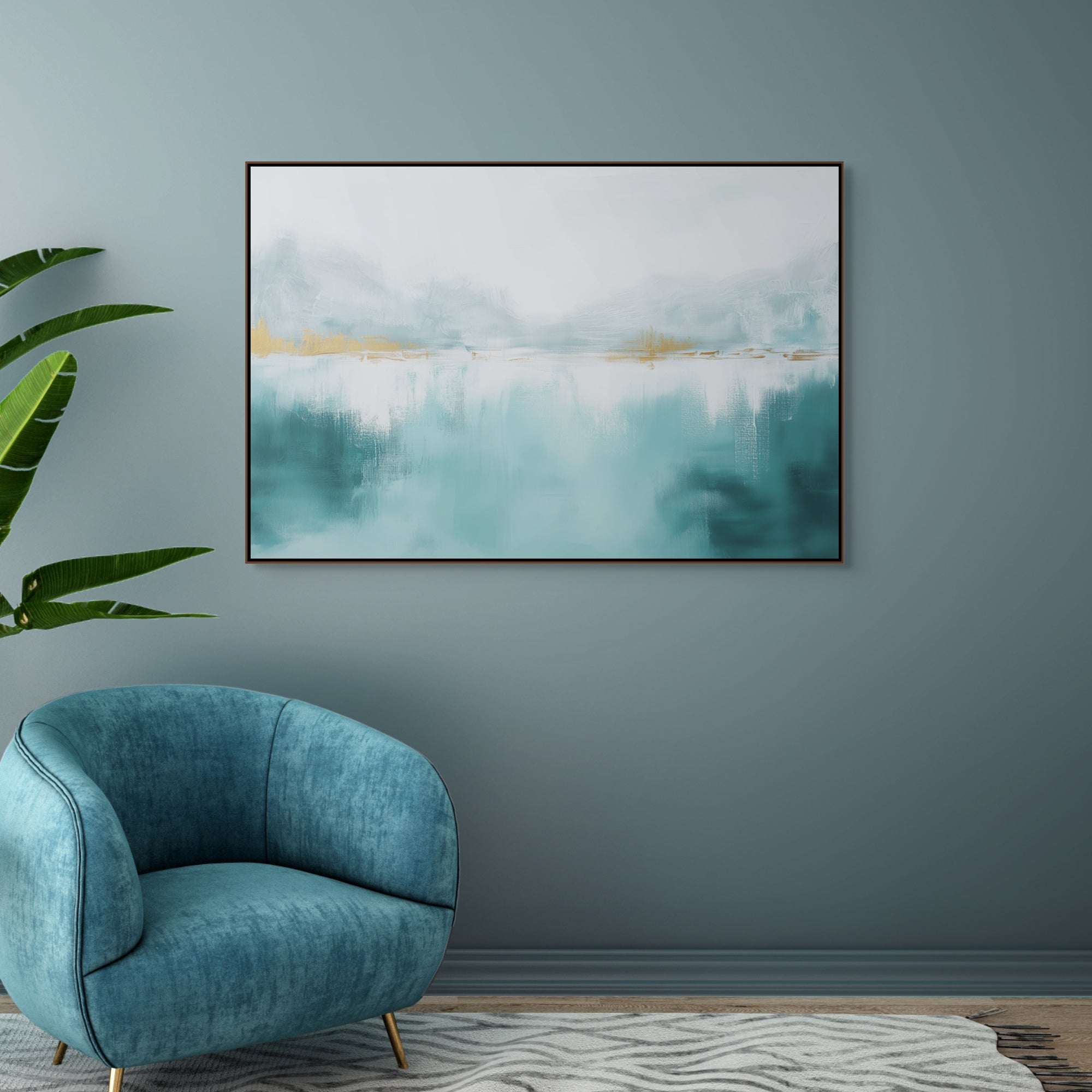 D0346-misted-horizon-hand-painted-wall-art-hallway-room-image-room-f-walnut