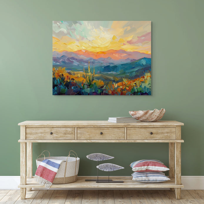 D0352-rolling-hills-hand-painted-wall-art-hallway-room-image