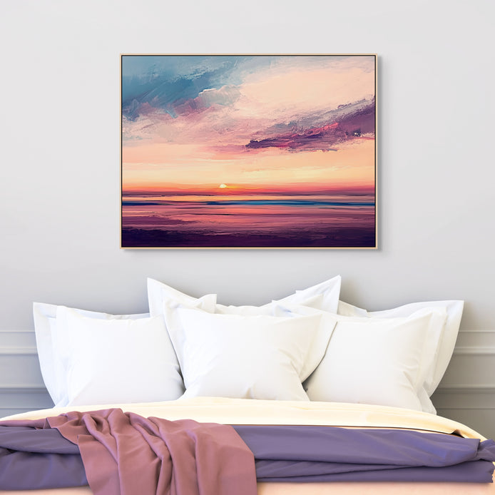 D0353-setting-sea-hand-painted-wall-art-bed-room-image