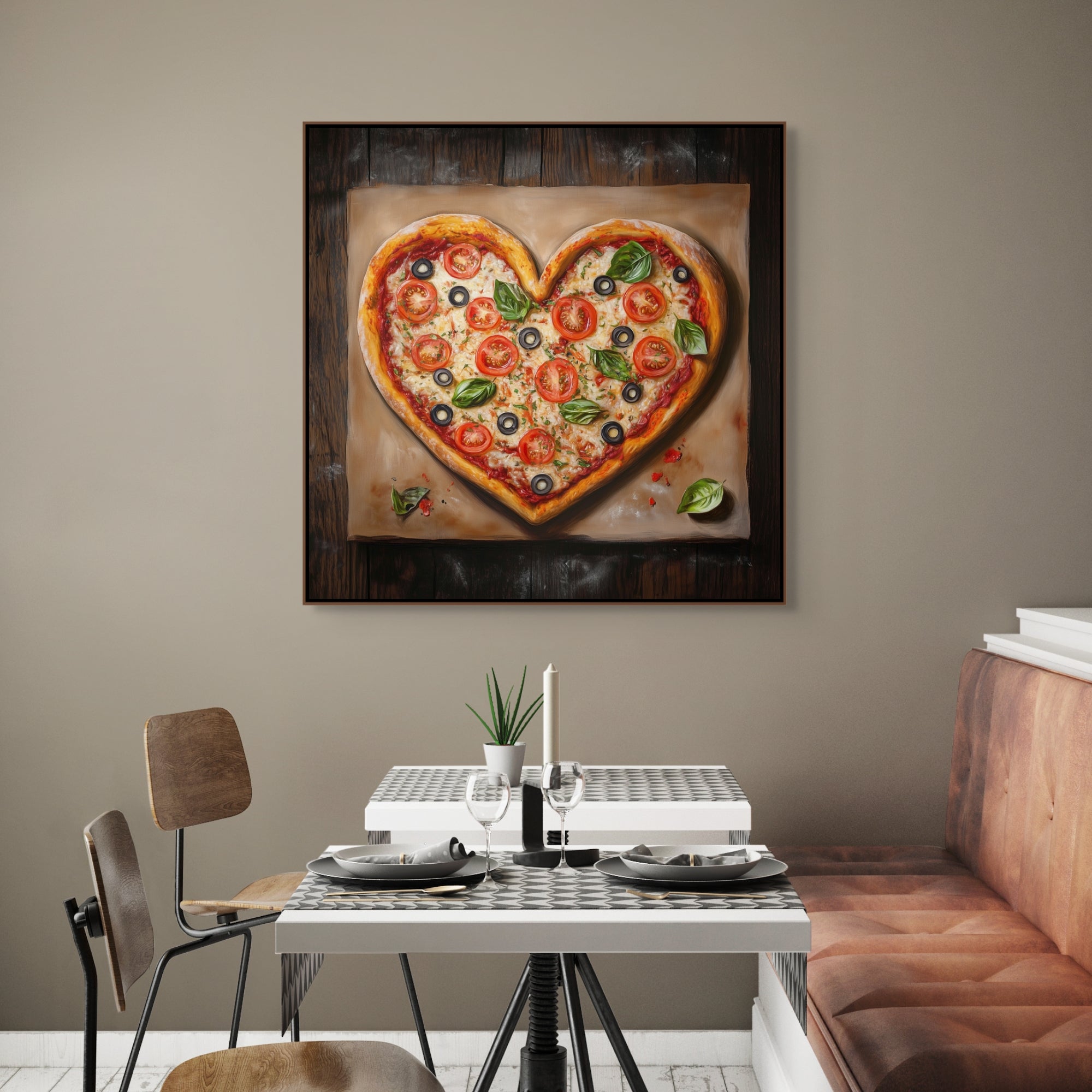 D0356-cheesy-love-hand-painted-wall-art-dining-room-image