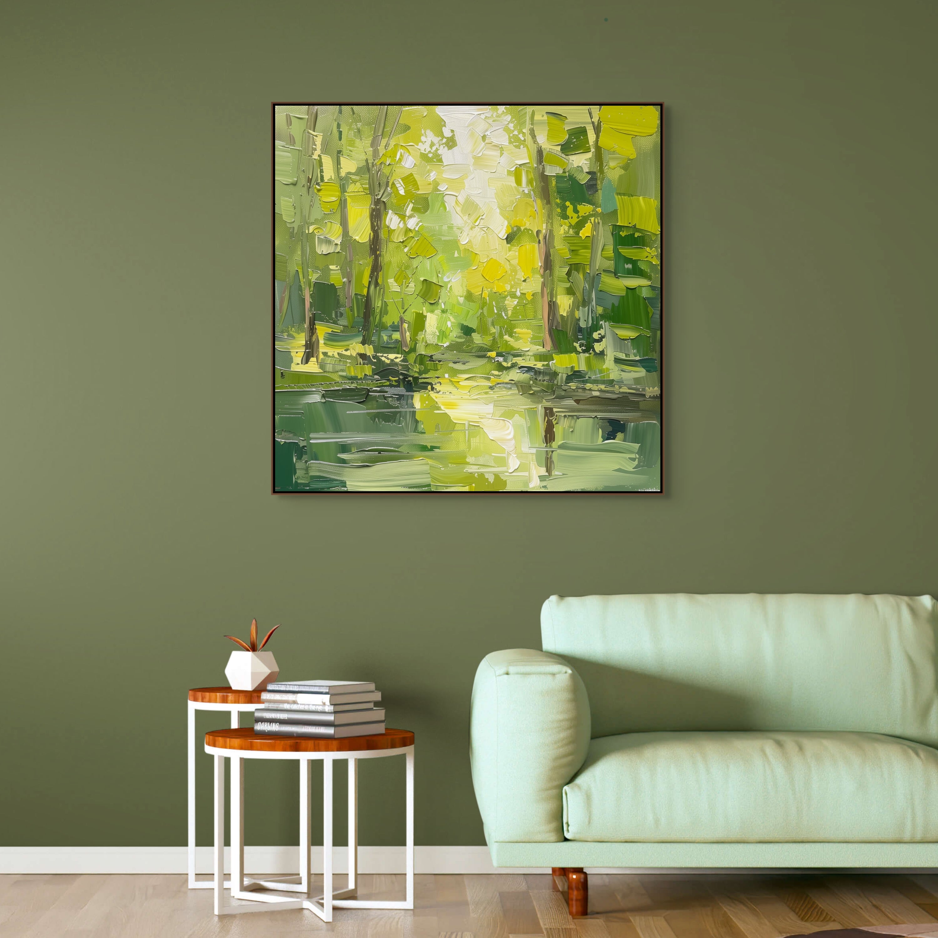 D0358-cool-forest-hand-painted-wall-art-square-room-f-walnut