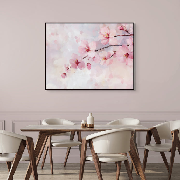 D0366-cherry-blossoms-hand-painted-wall-art-dining-room-image-room-f-black