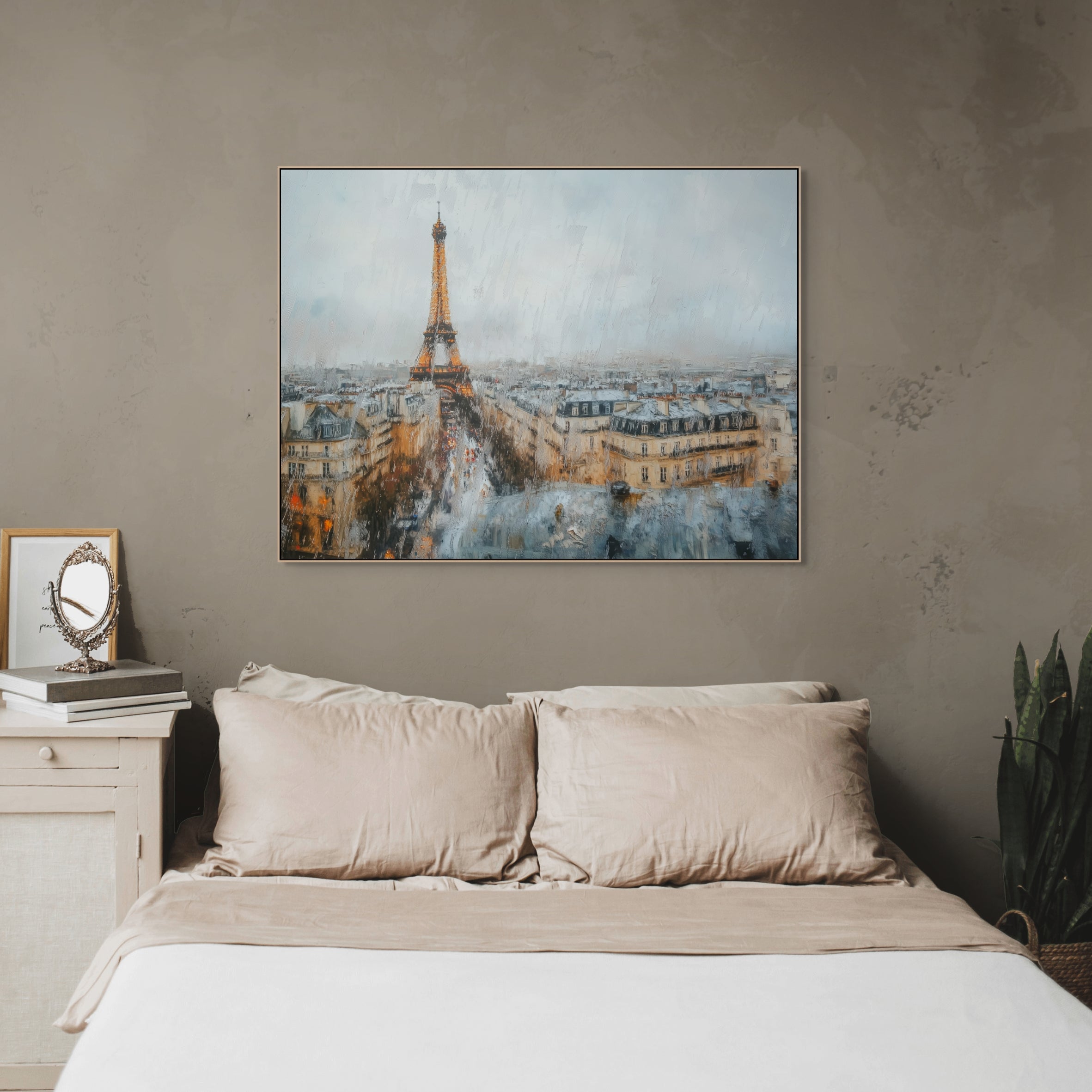D0367-parisian-rain-hand-painted-wall-art-bed-room-image-room-f-natural