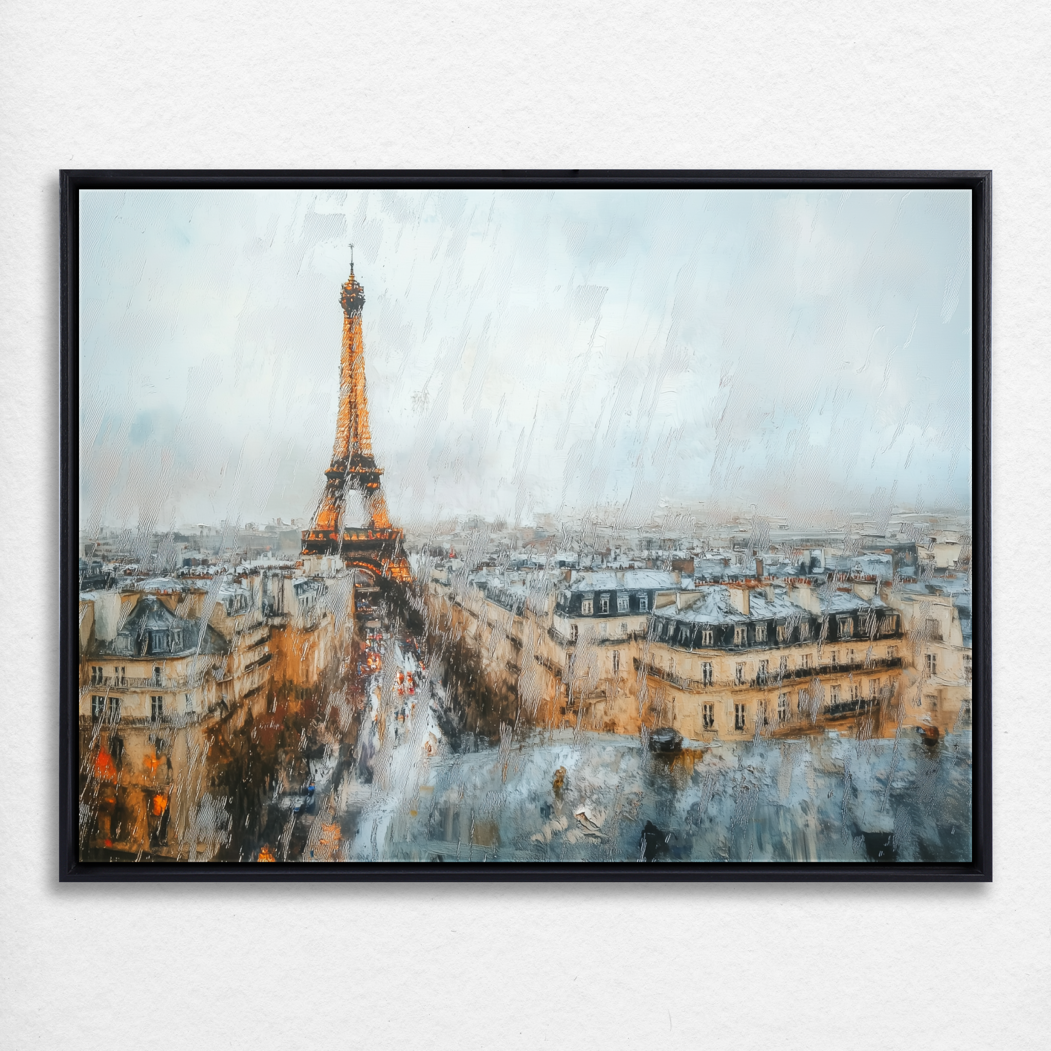 D0367-parisian-rain-hand-painted-wall-art_2_4x3-horizontal-frame-black.psd