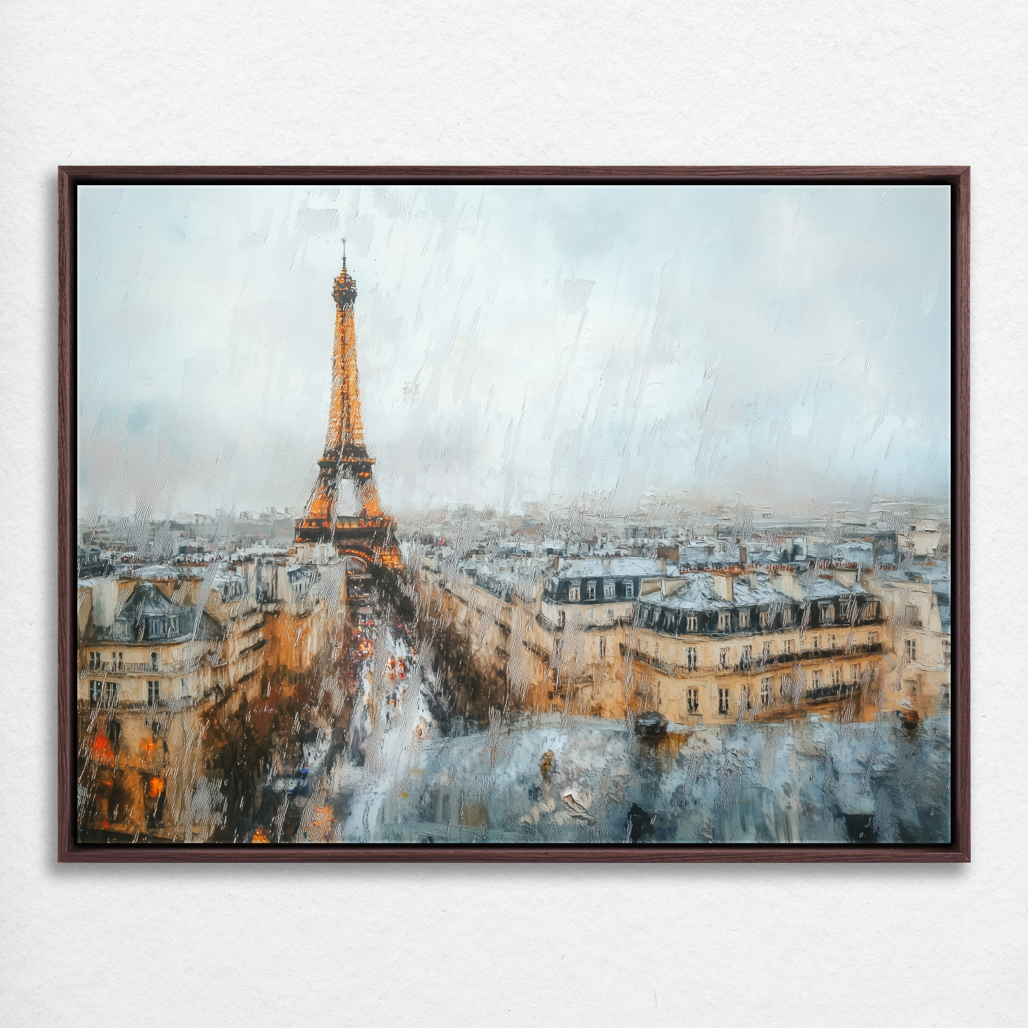D0367-parisian-rain-hand-painted-wall-art_2_4x3-horizontal-frame-walnut.psd