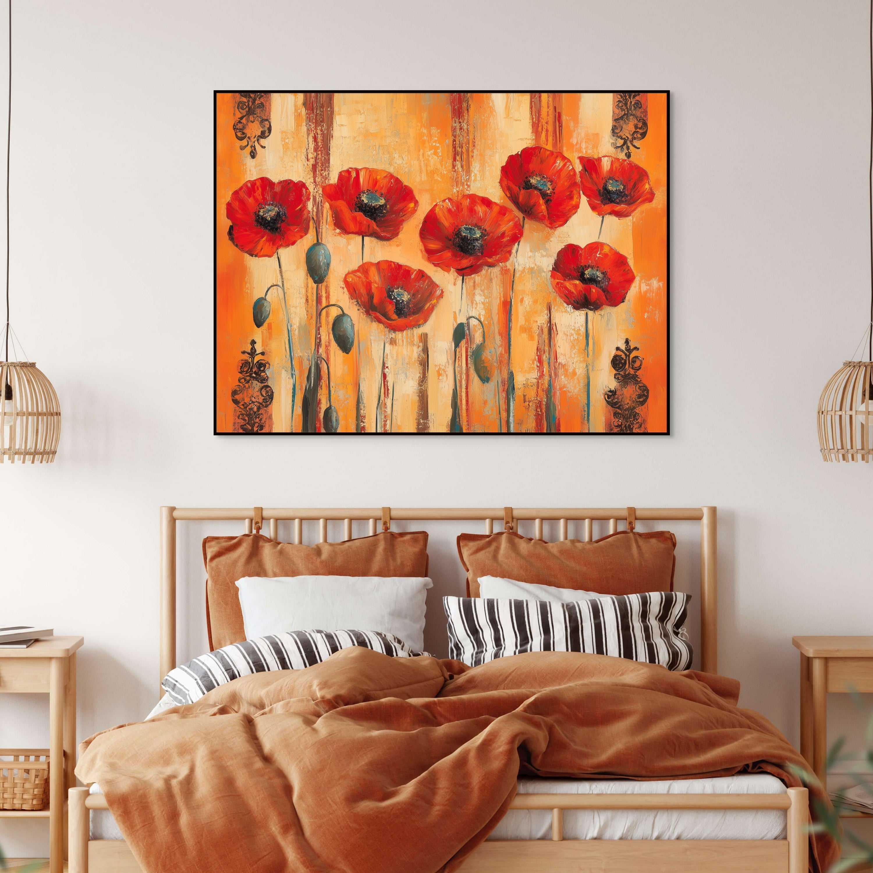D0368-scarlet-bloom-hand-painted-wall-art-bed-room-image-room-f-black