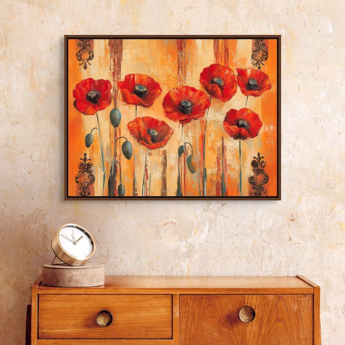 D0368-scarlet-bloom-hand-painted-wall-art-hallway-room-image-room-f-walnut