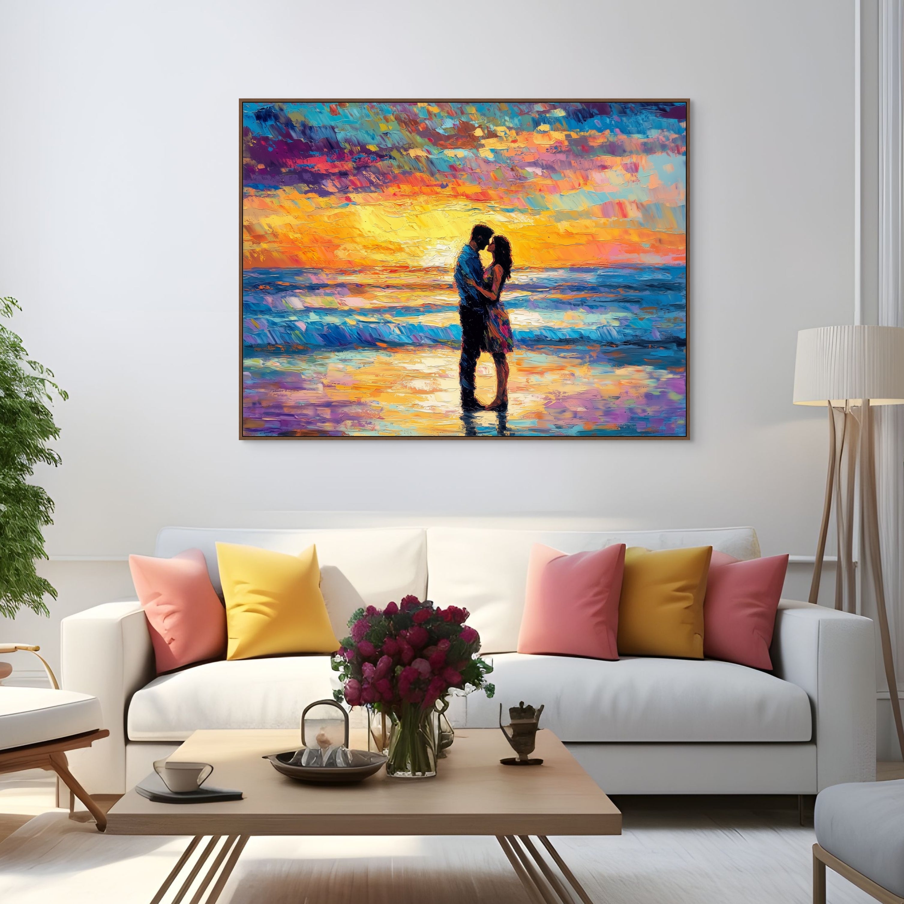 D0370-summer-kind-of-love-hand-painted-wall-art-living-room-image-room-f-walnut