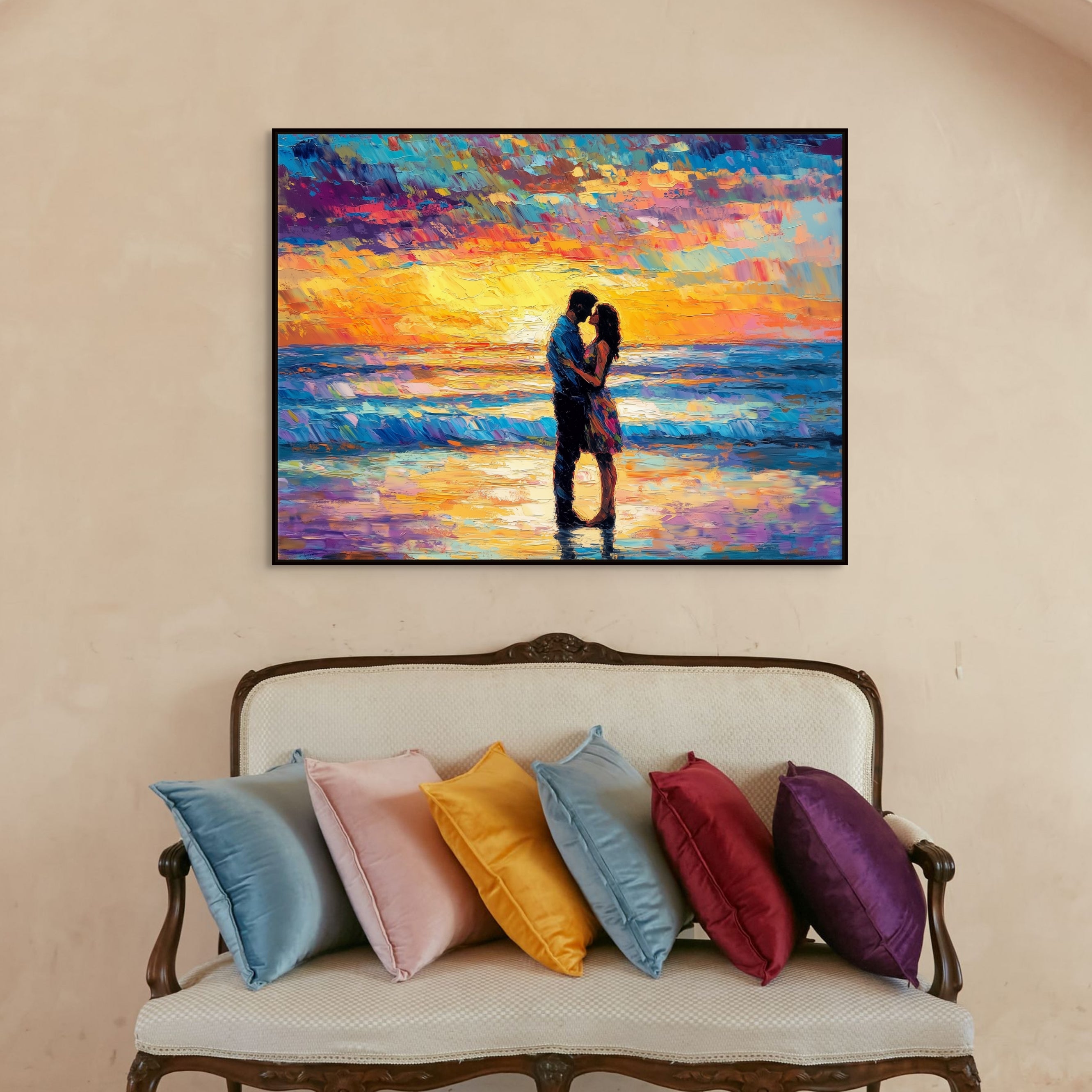 D0370-summer-kind-of-love-hand-painted-wall-art-lounge-room-image-room-f-black