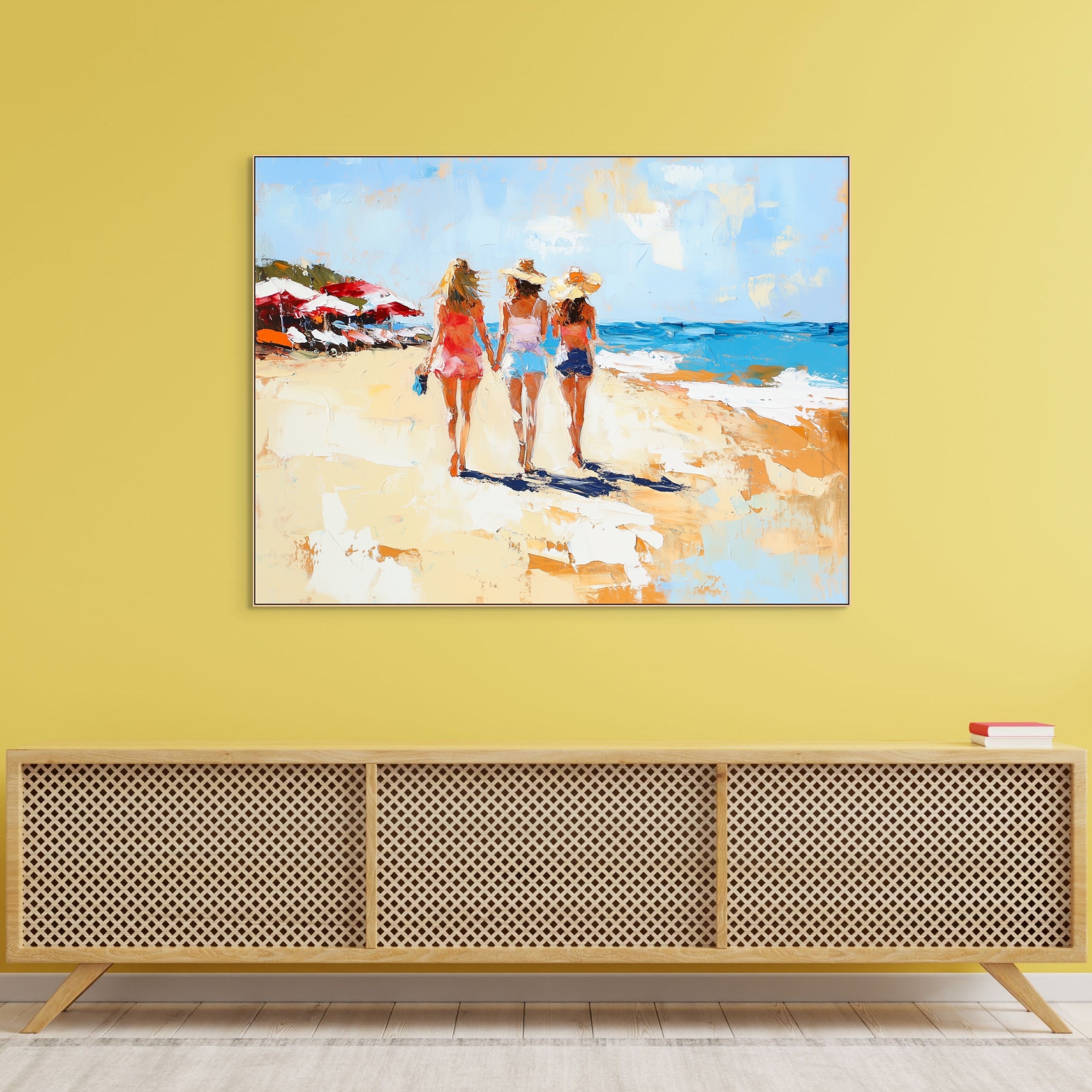 D0371-girls-day-out-hand-painted-wall-art-hallway-room-image-room-f-natural