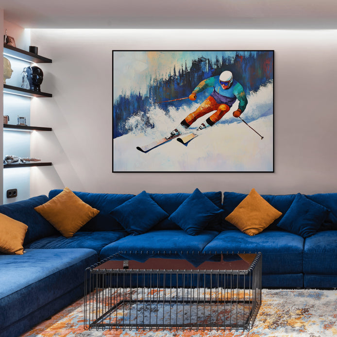 D0372-carving-snow-hand-painted-wall-art-lounge-room-image-room-f-black