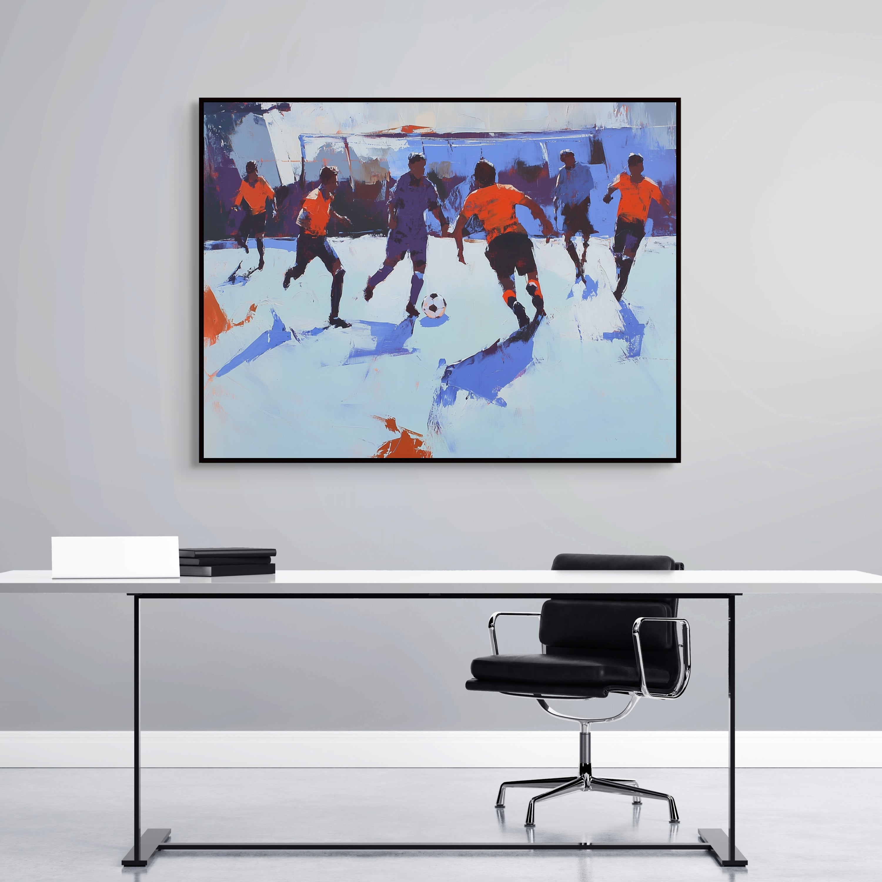 D0373-the-game-hand-painted-wall-art-office-room-image