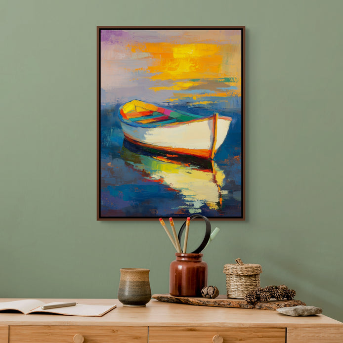 D0374-golden-reflection-hand-painted-wall-art-office-room-image-room-f-walnut