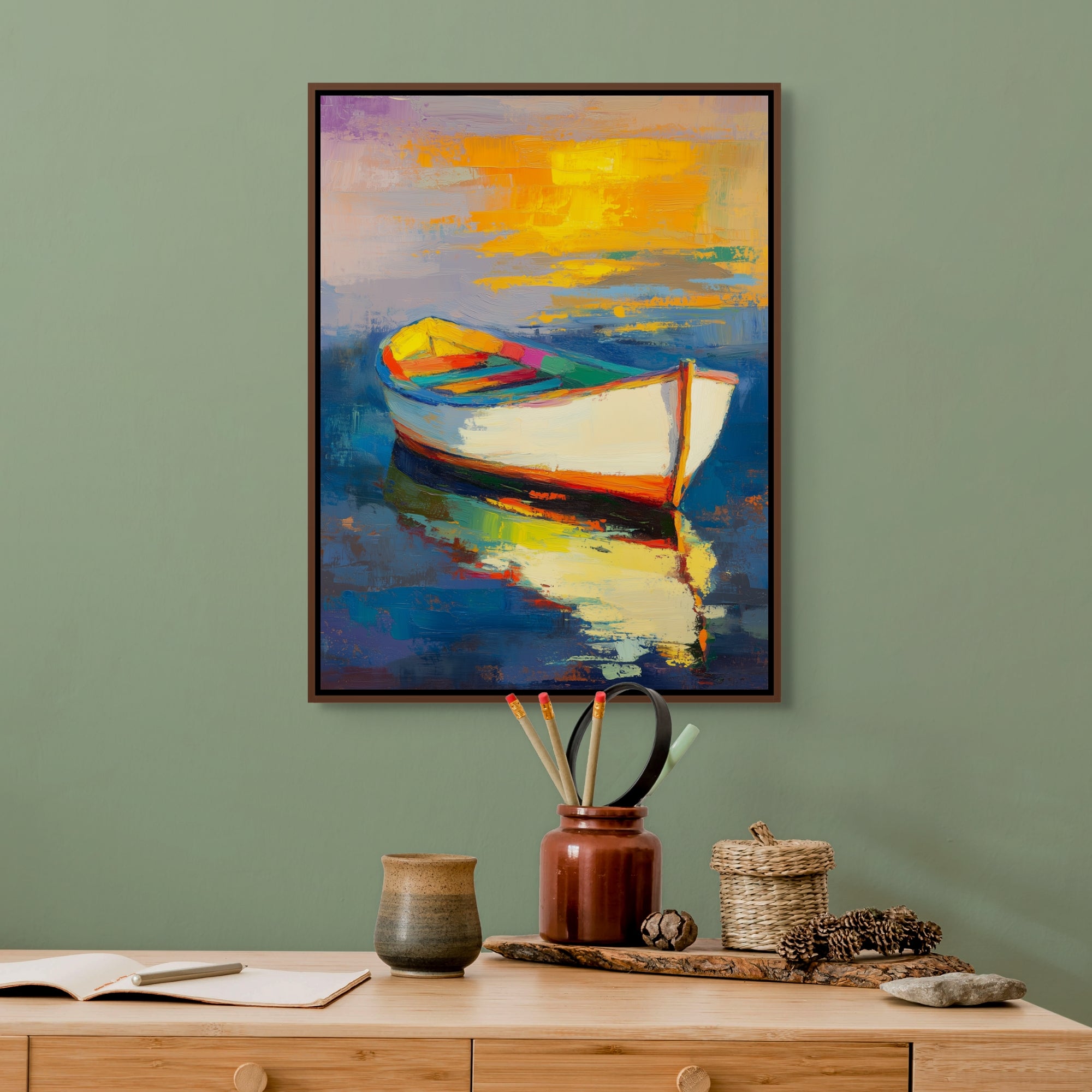 D0374-golden-reflection-hand-painted-wall-art-office-room-image