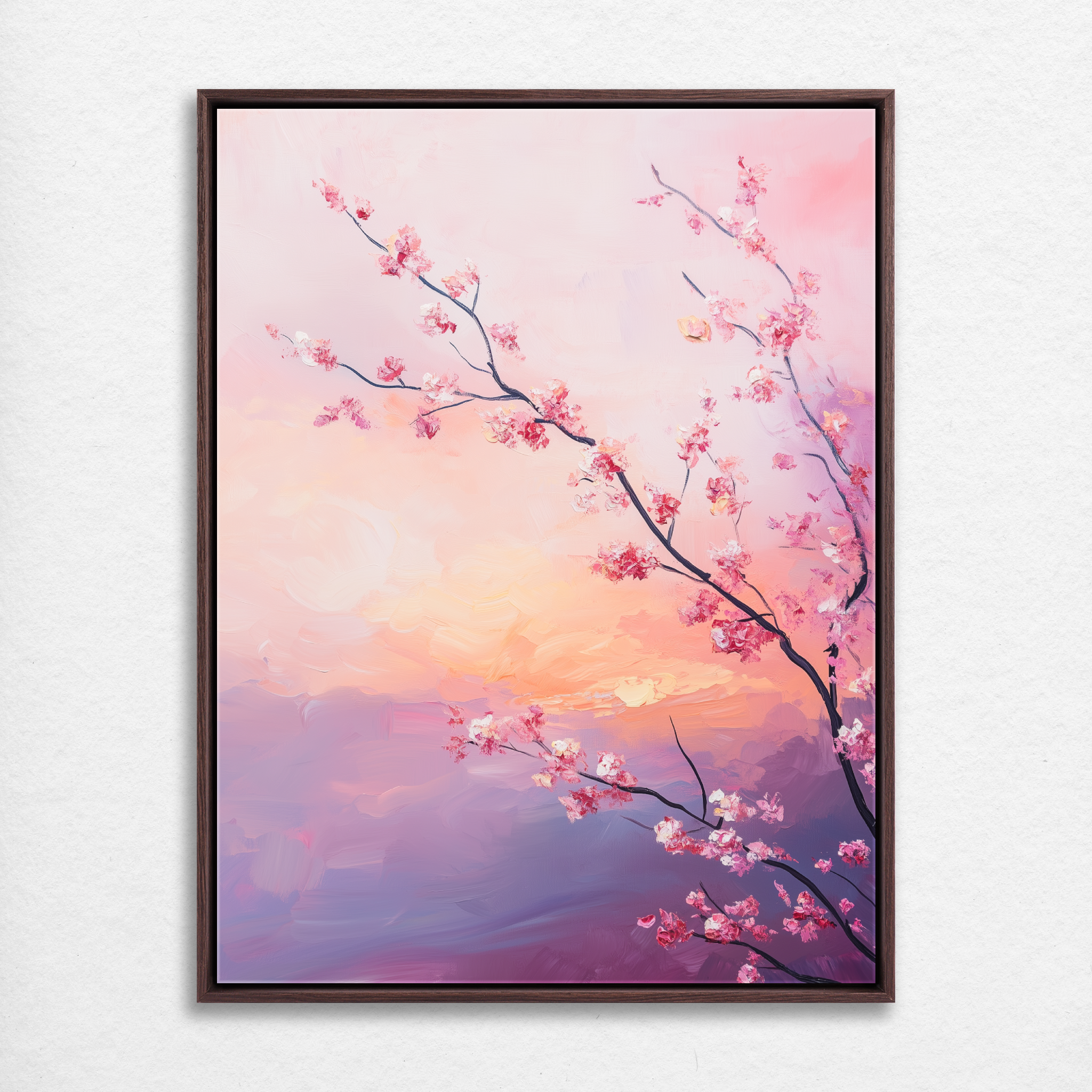 D0376-blossoms-in-the-breeze-hand-painted-wall-art_2_3x4-vertical-frame-walnut.psd_0
