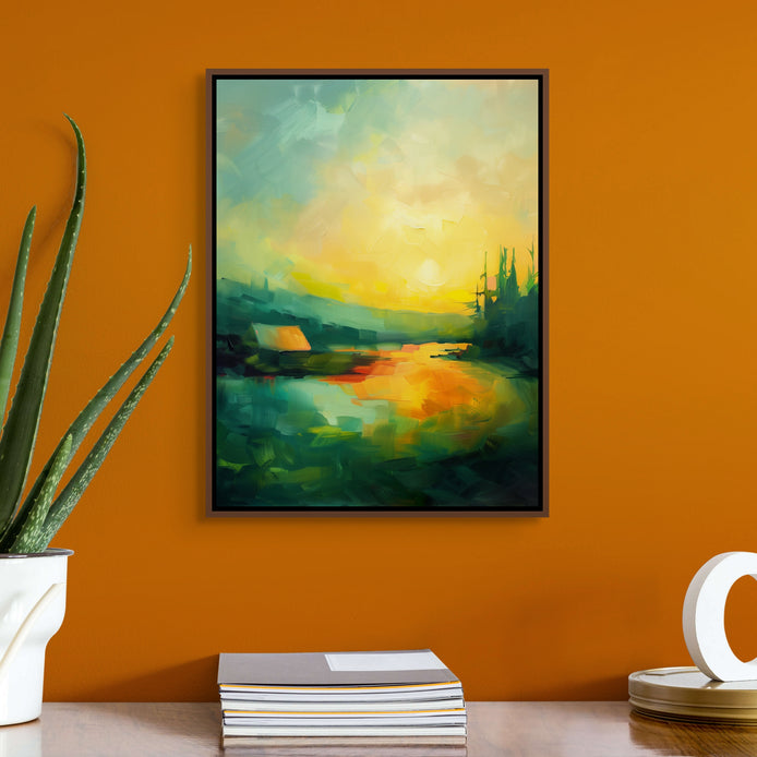D0377-glow-hand-painted-wall-art-office-room-image-room-f-walnut