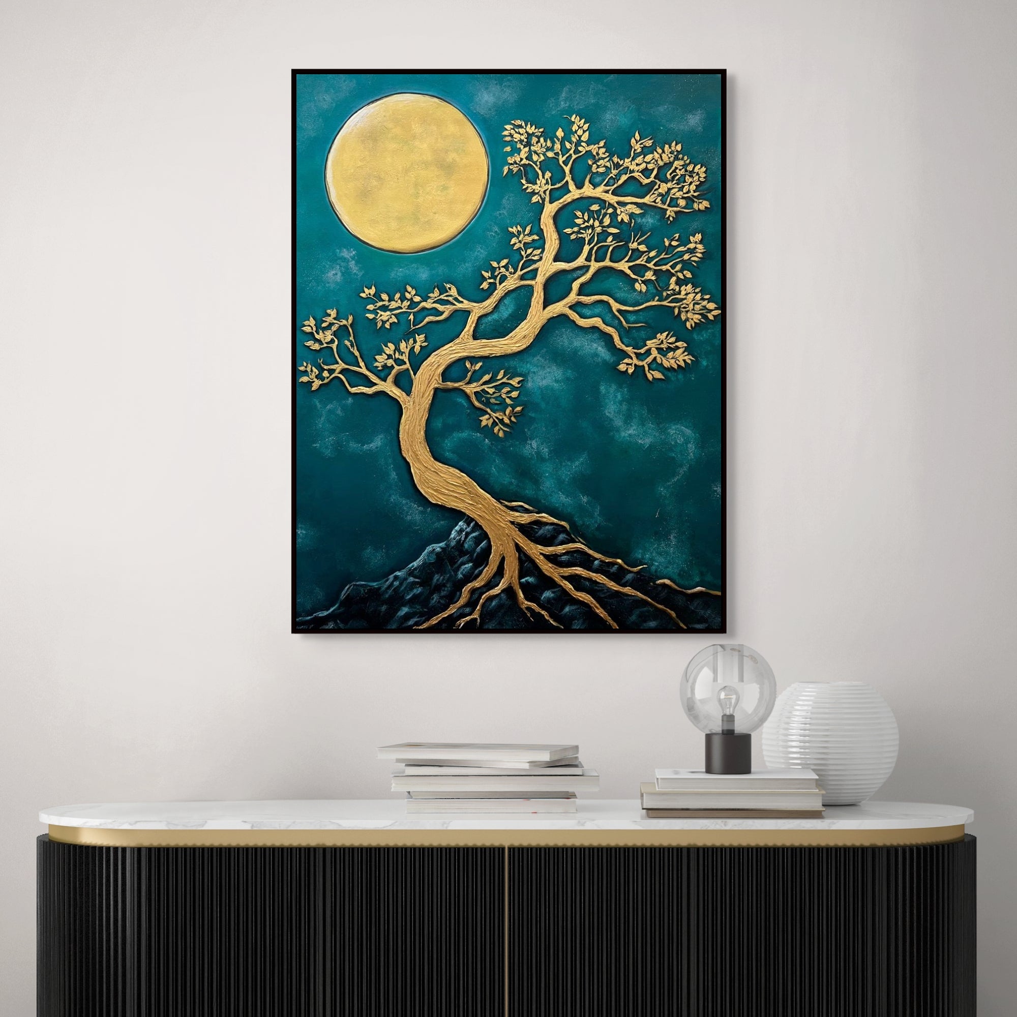 D0382-golden-hour-hand-painted-wall-art-hallway-room-image-room-f-black