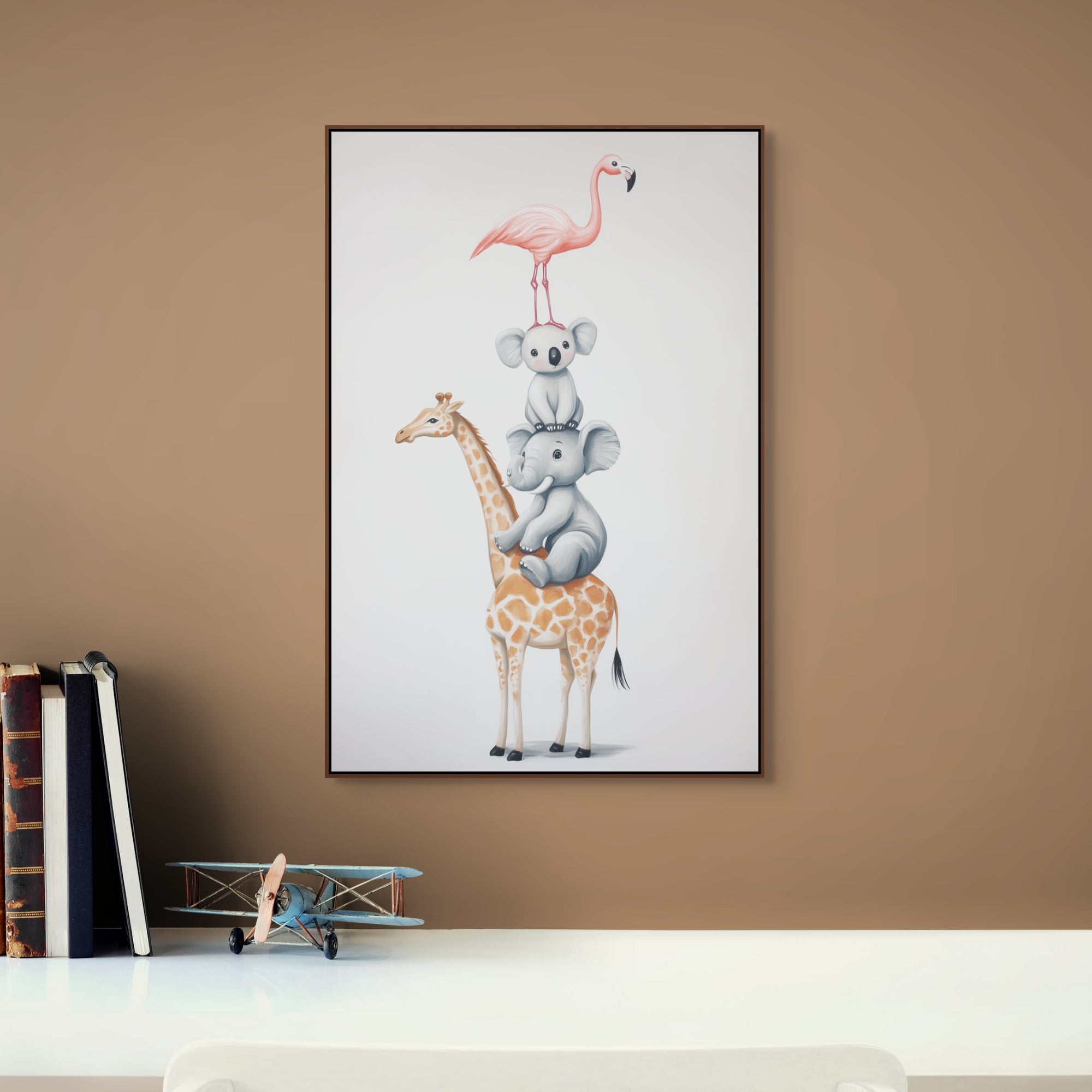 D0389-balancing-act-hand-painted-wall-art-office-room-image-room-f-walnut