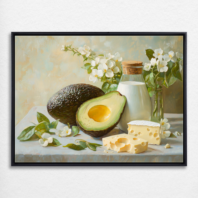D0395-avocado-morning-hand-painted-wall-art_2_4x3-horizontal-frame-black.psd_1