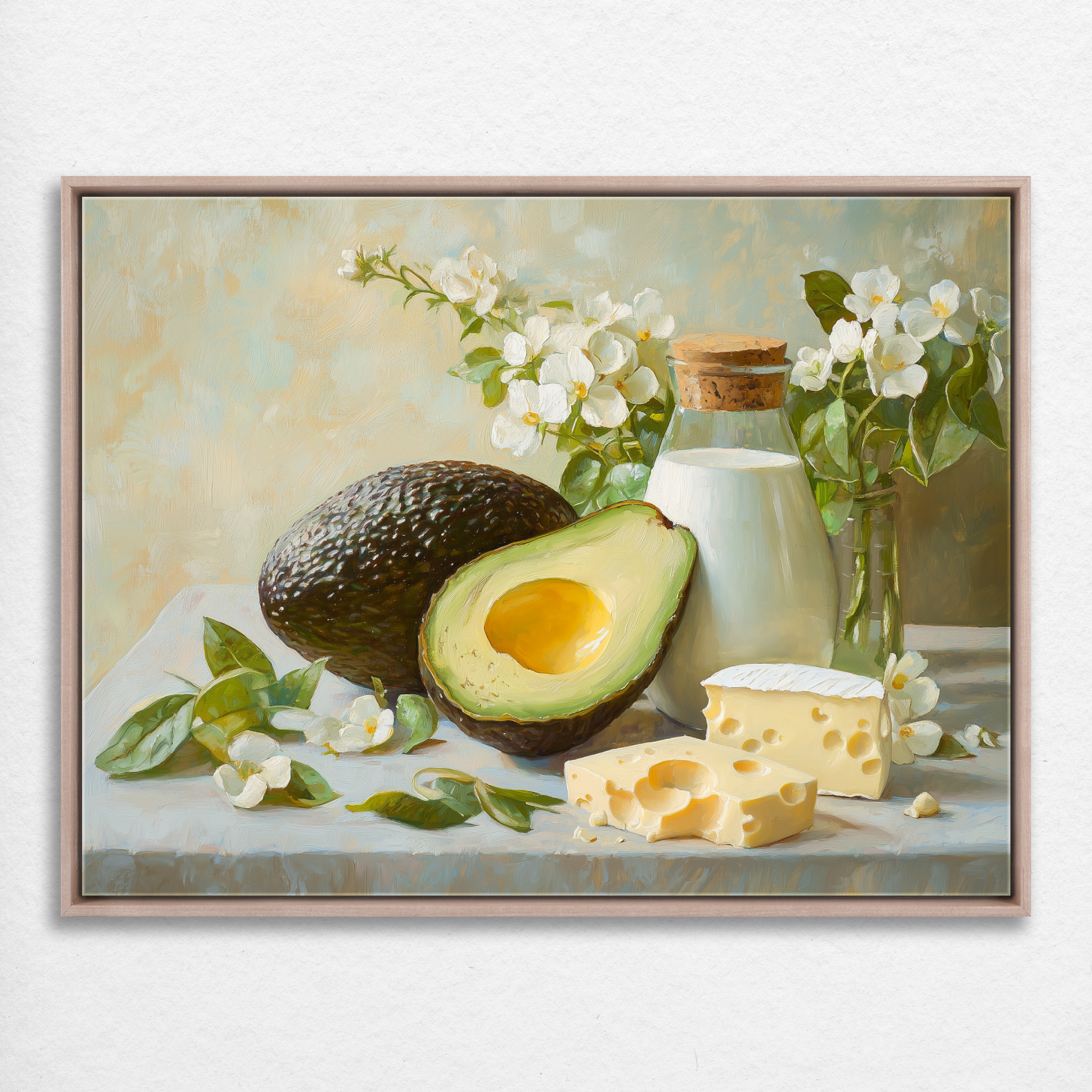 D0395-avocado-morning-hand-painted-wall-art_2_4x3-horizontal-frame-natural.psd_0