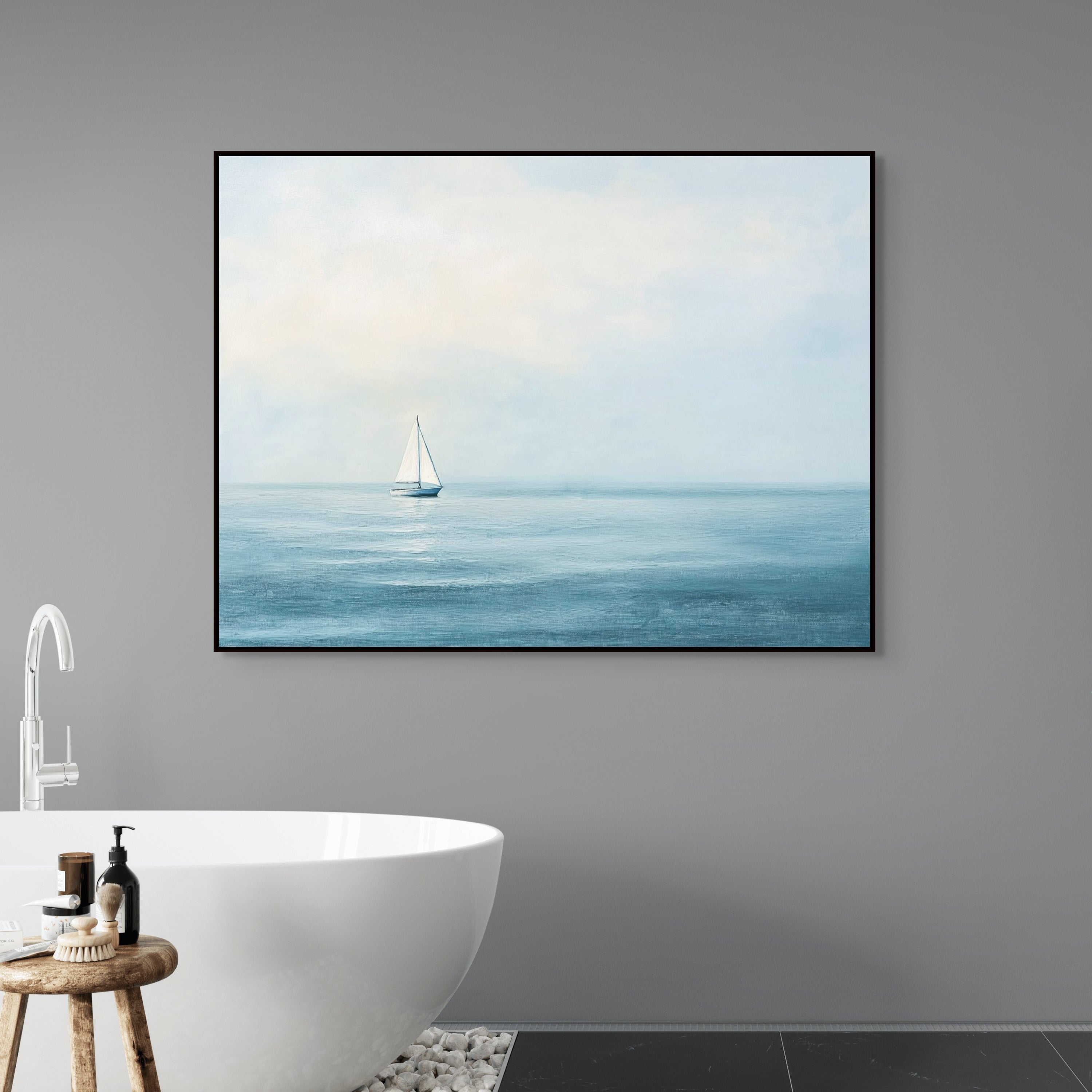 D0396-drifting-blue-hand-painted-wall-art-bath-room-image-room-f-black