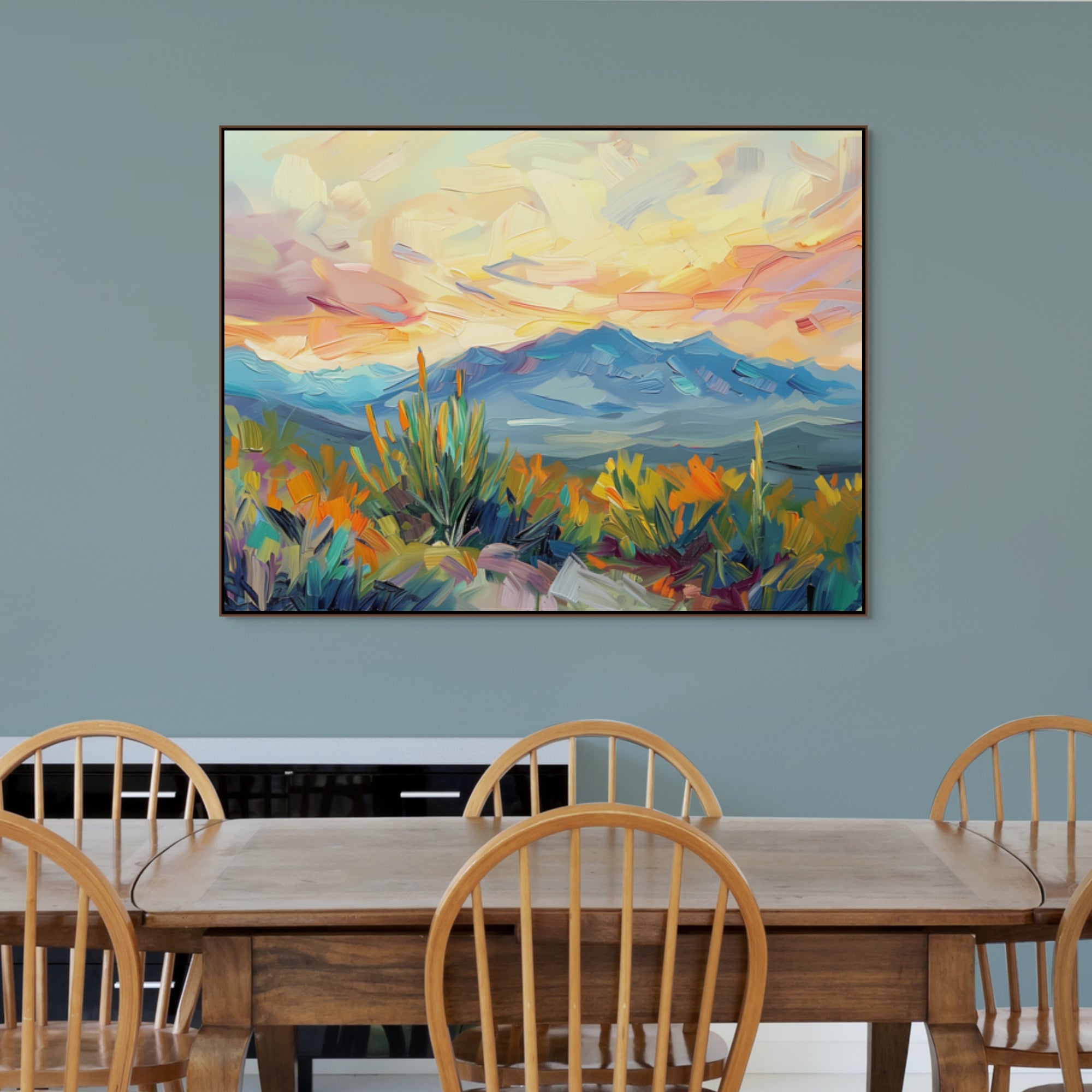 D0399-sunset-wilds-hand-painted-wall-art-dining-room-image