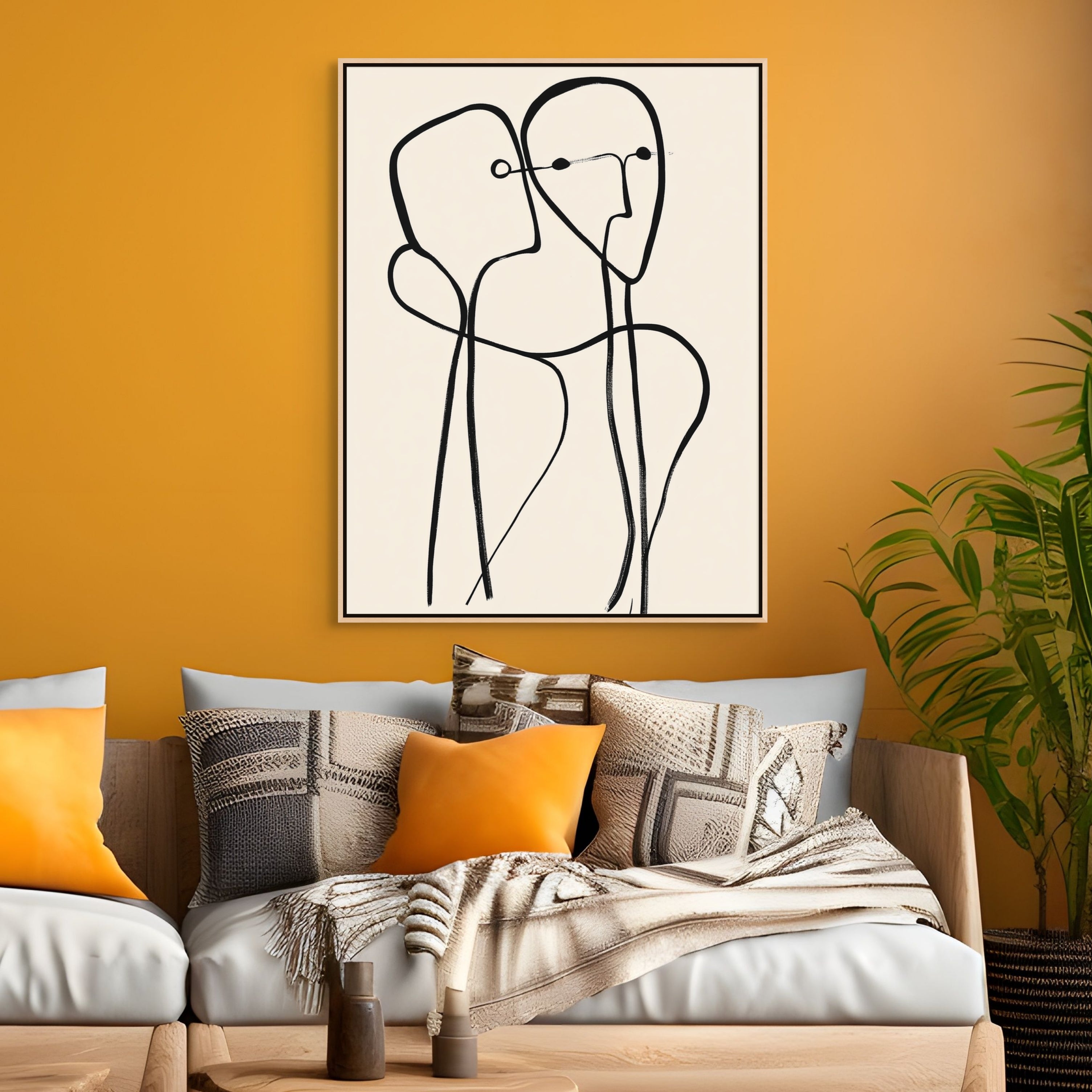 D0400-connected-lines-hand-painted-wall-art-living-room-image