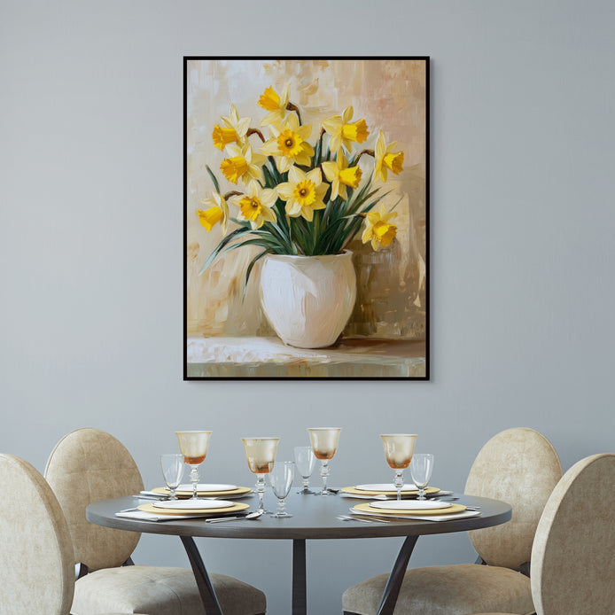 D0402-golden-morning-daffodils-hand-painted-wall-art-dining-room-image-room-f-black