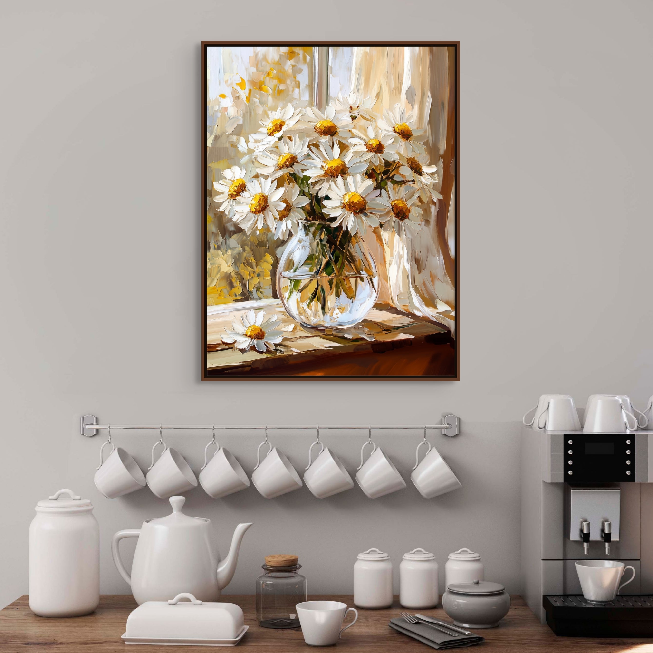 D0403-windowlight-daisies-hand-painted-wall-art-kitchen-room-image