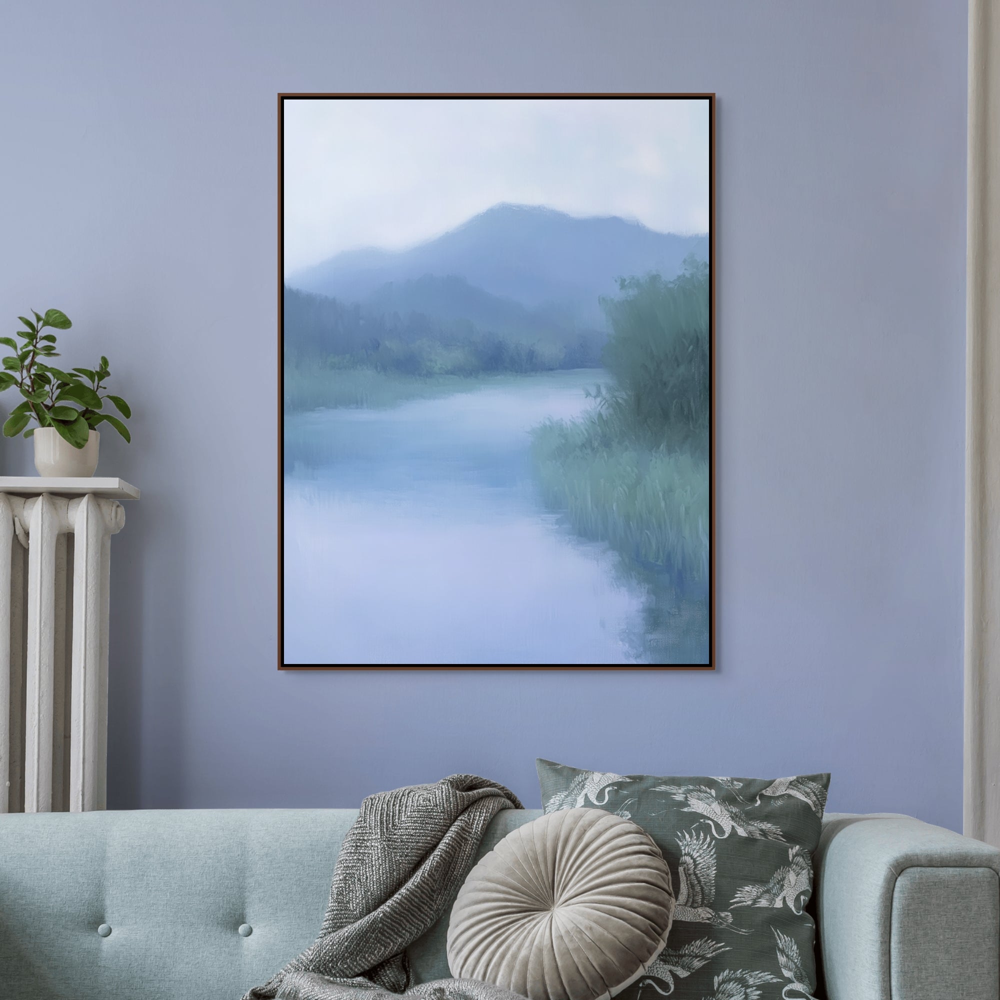 D0404-misty-river-stillness-hand-painted-wall-art-living-room-image-room-f-walnut