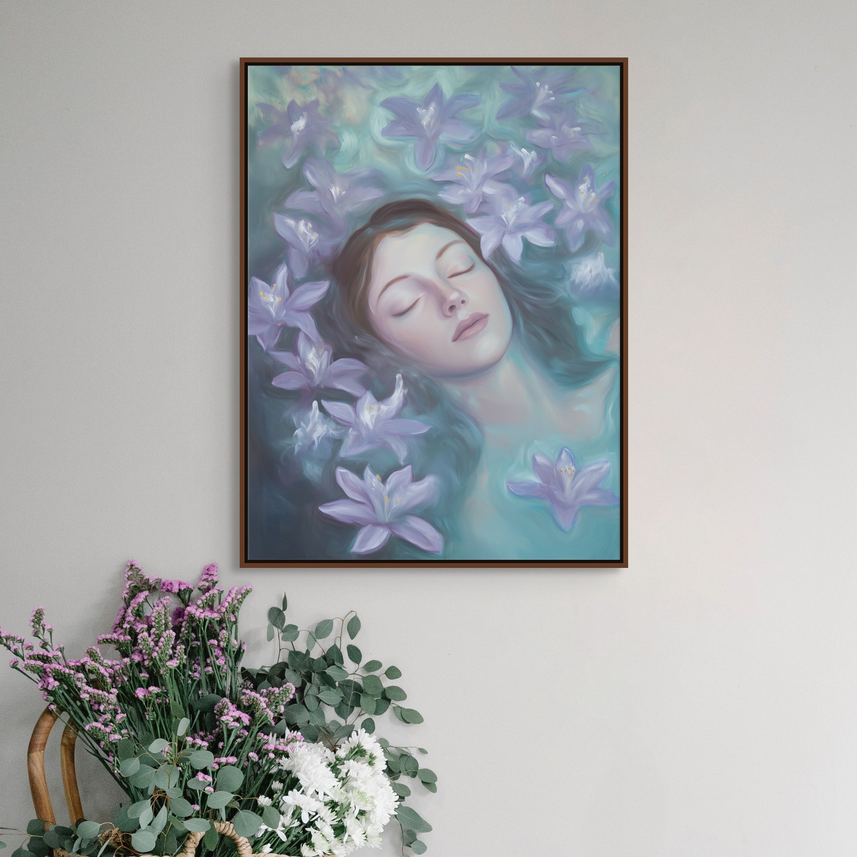 D0405-dream-in-bloom-hand-painted-wall-art-hallway-room-image-room-f-walnut